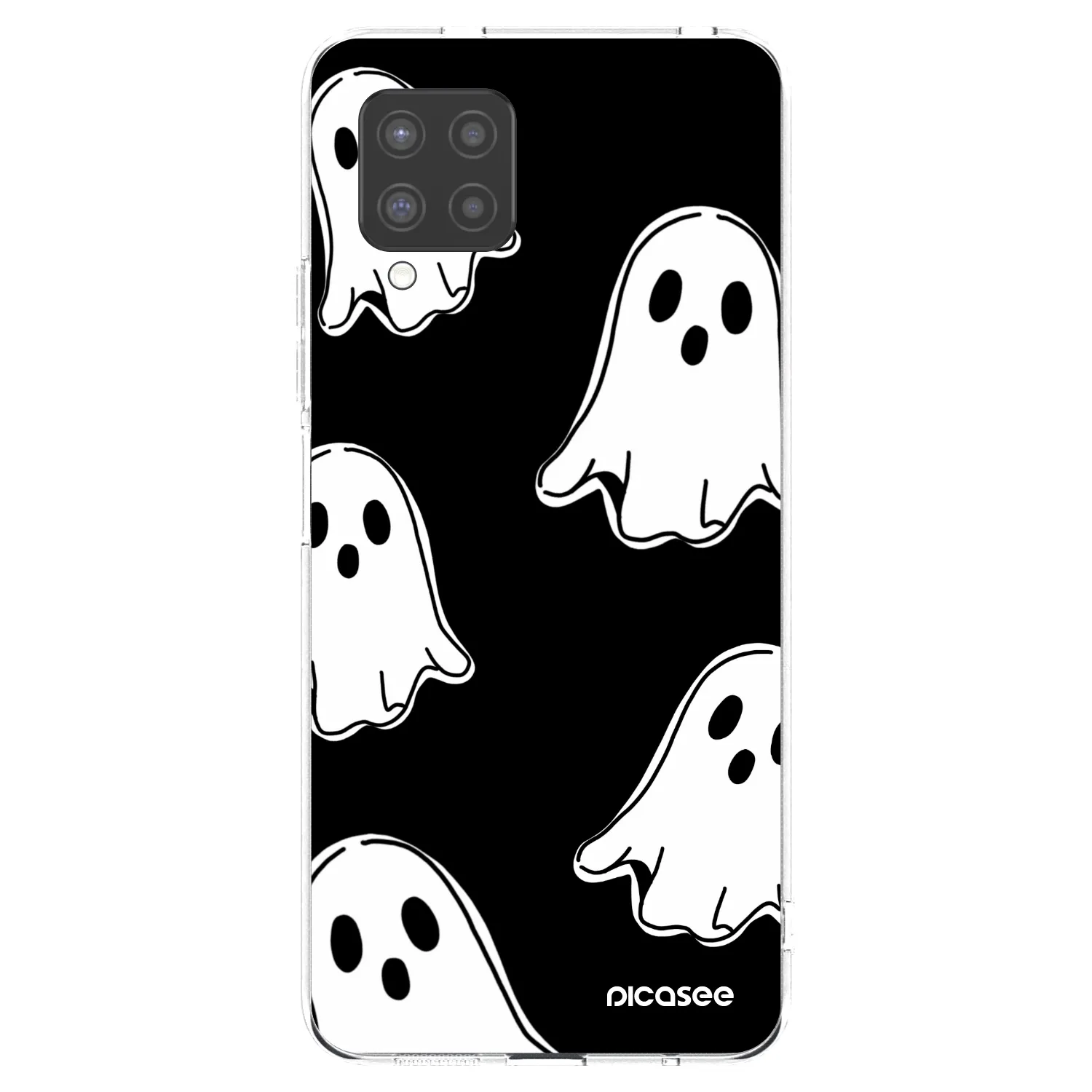 Picasee Samsung Galaxy A42 A426B Hülle - Transparentes Silikon - Black ghosts