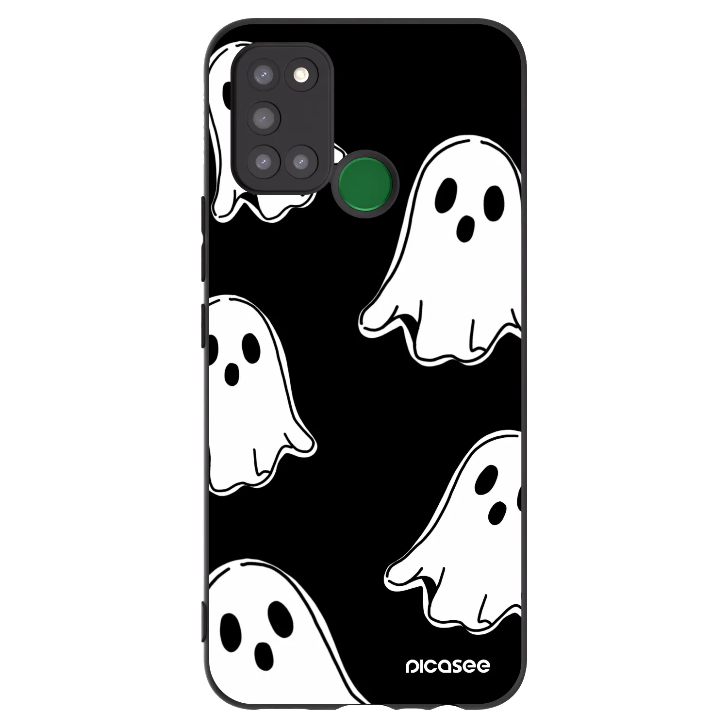 Picasee Realme 7i Hülle - Schwarzes Silikon - Black ghosts
