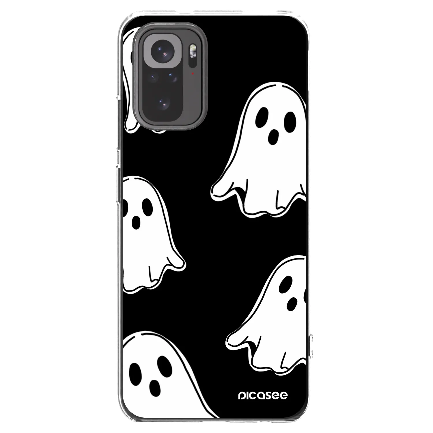 Picasee Xiaomi Redmi Note 10S Hülle - Transparentes Silikon - Black ghosts