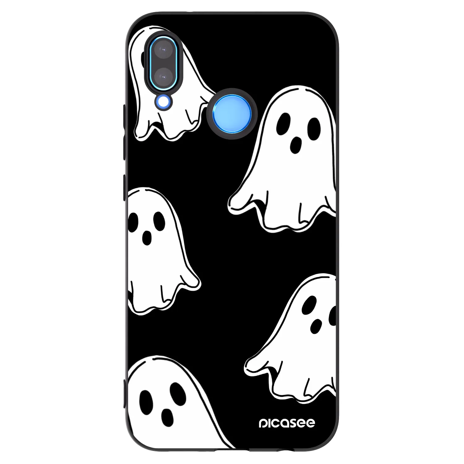 Picasee Huawei P20 Lite Hülle - Schwarzes Silikon - Black ghosts