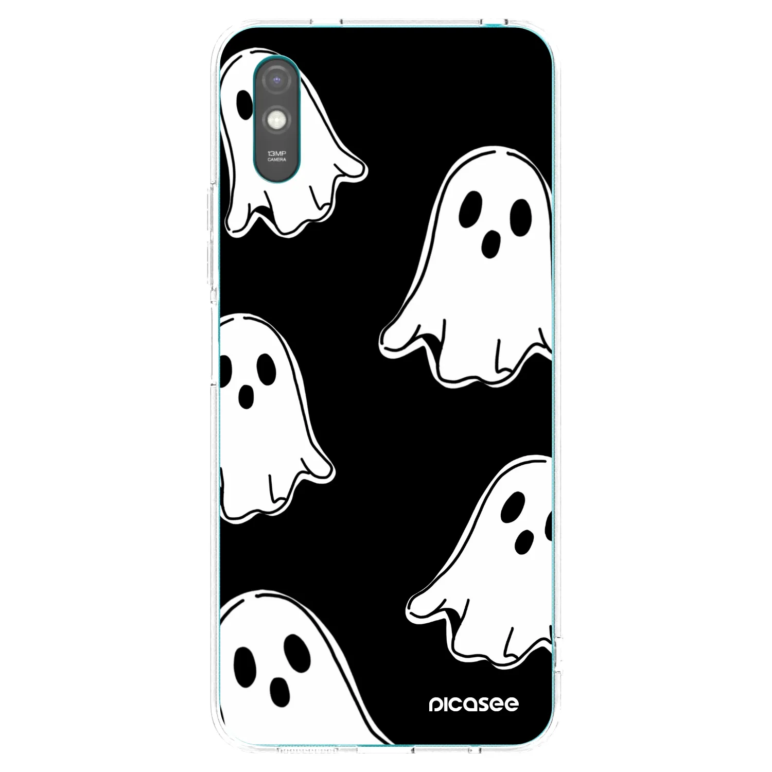 Picasee Xiaomi Redmi 9AT Hülle - Transparentes Silikon - Black ghosts