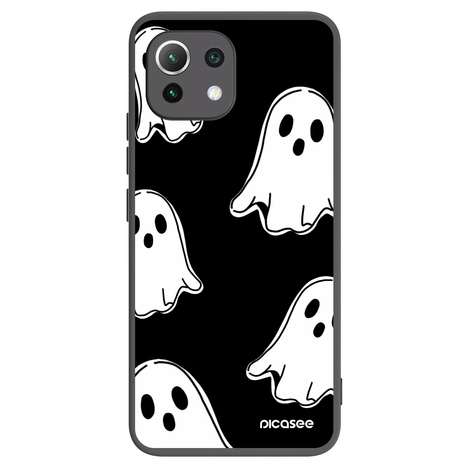 Picasee Xiaomi Mi 11 Lite Hülle - Schwarzes Silikon - Black ghosts