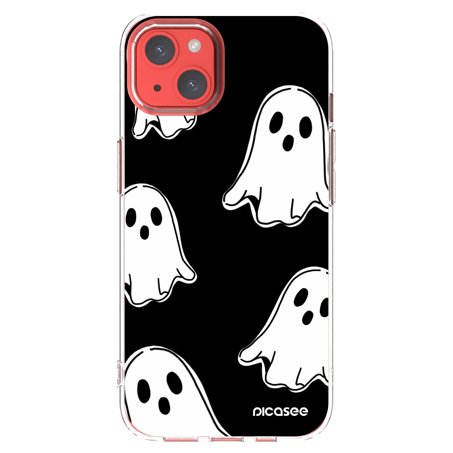 Picasee Apple iPhone 13 Hülle - Transparentes Silikon - Black ghosts