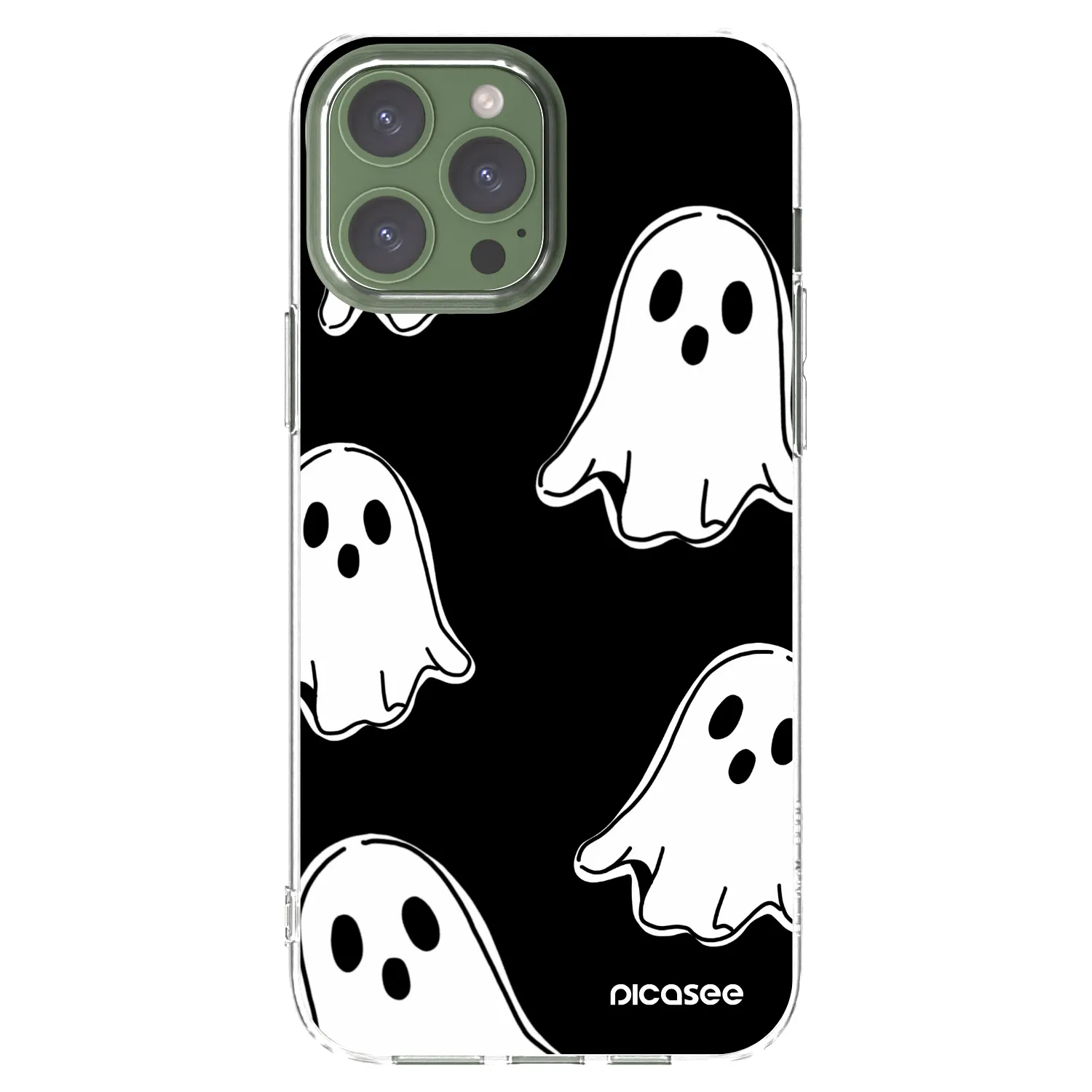 Picasee Apple iPhone 13 Pro Max Hülle - Transparentes Silikon - Black ghosts