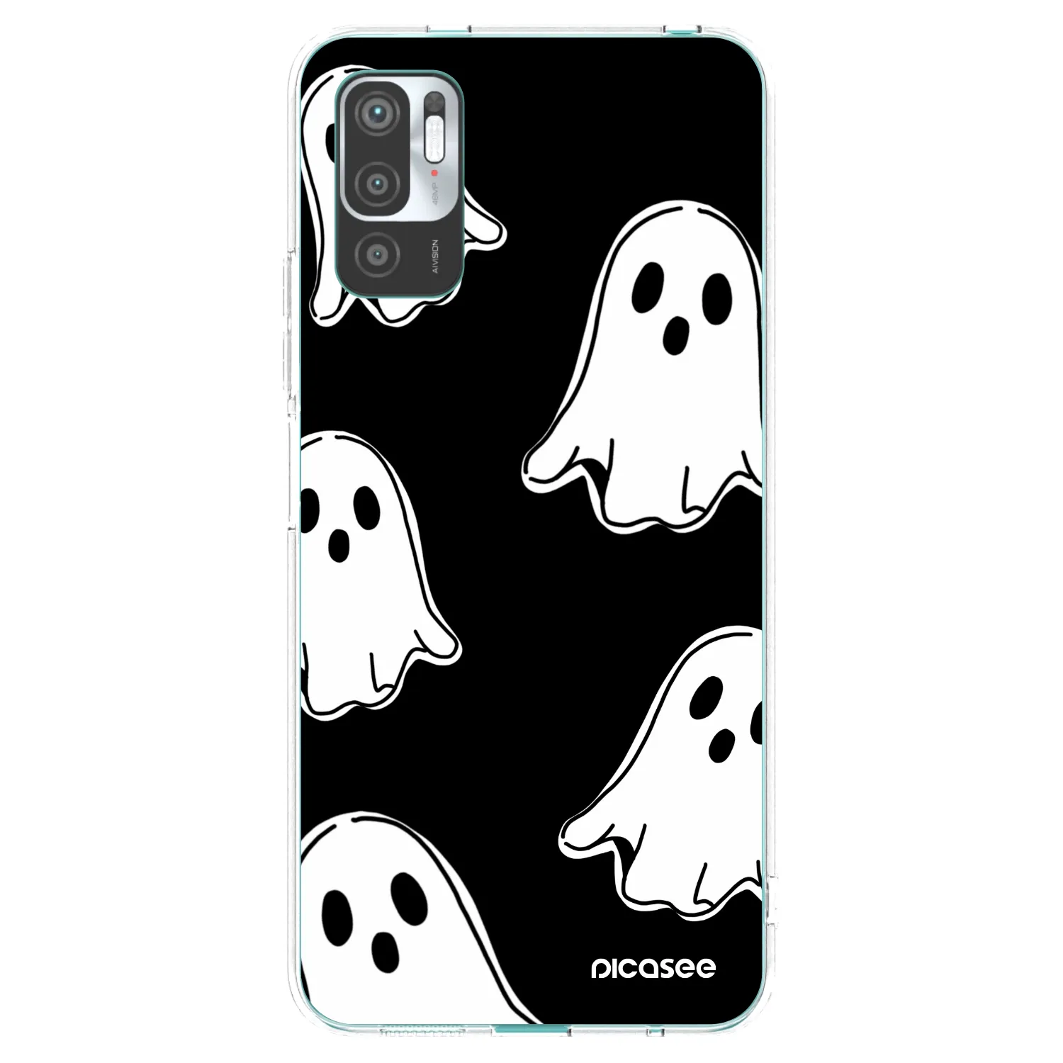 Picasee Xiaomi Redmi Note 10 5G Hülle - Transparentes Silikon - Black ghosts