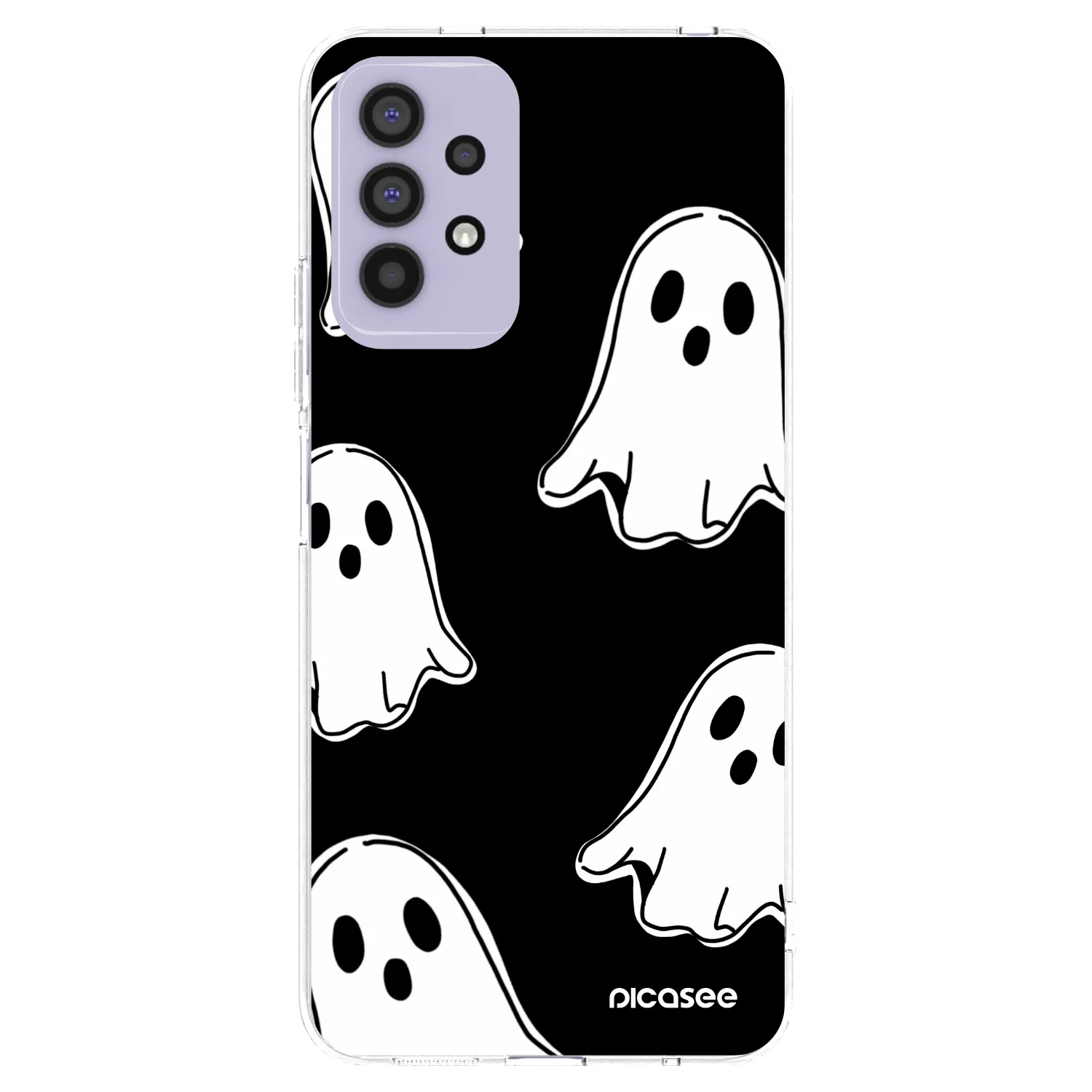 Picasee Samsung Galaxy A32 4G SM-A325F Hülle - Transparentes Silikon - Black ghosts