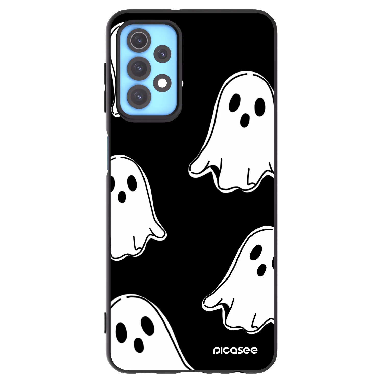 Picasee Samsung Galaxy A32 4G SM-A325F Hülle - Schwarzes Silikon - Black ghosts