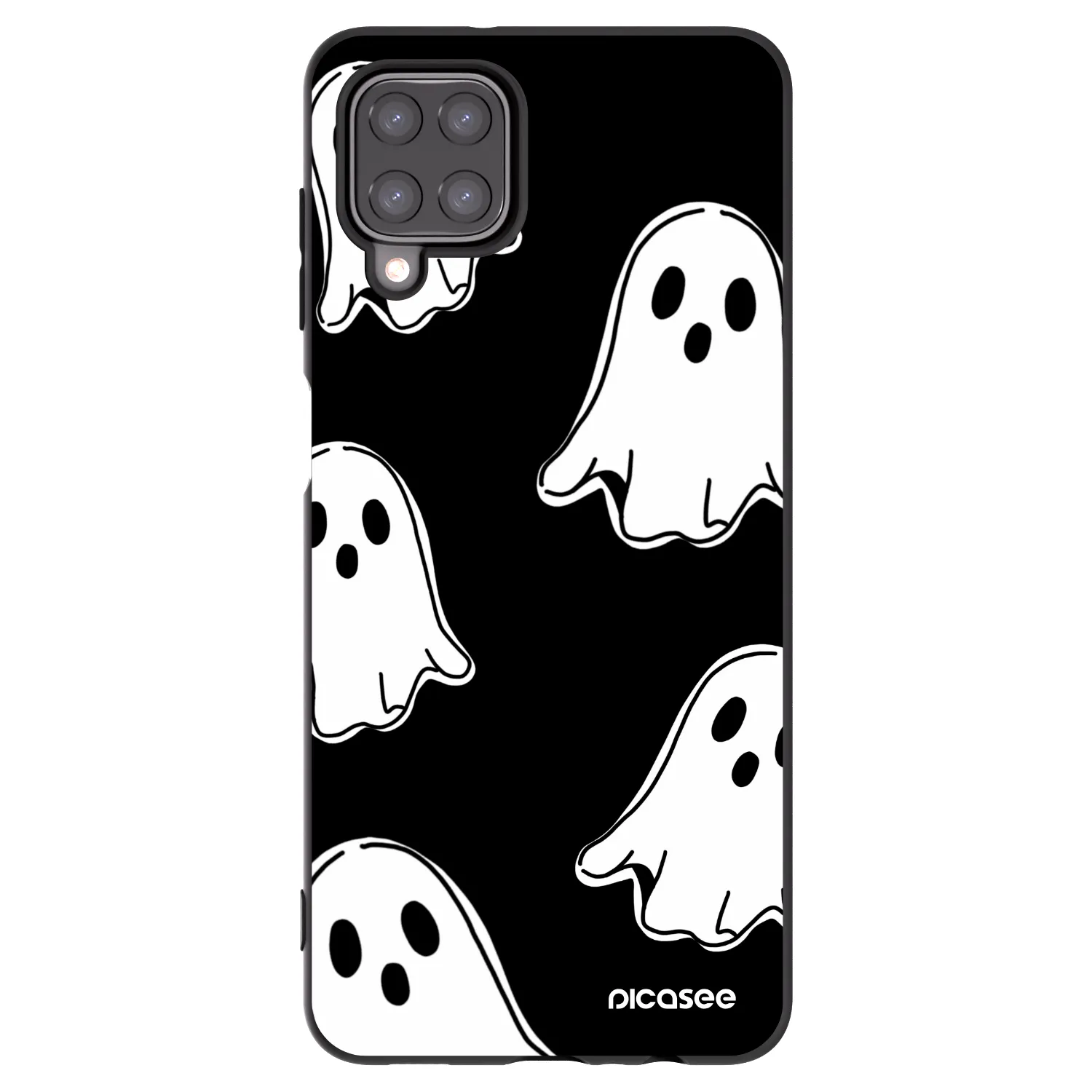 Picasee Samsung Galaxy M12 M127F Hülle - Schwarzes Silikon - Black ghosts
