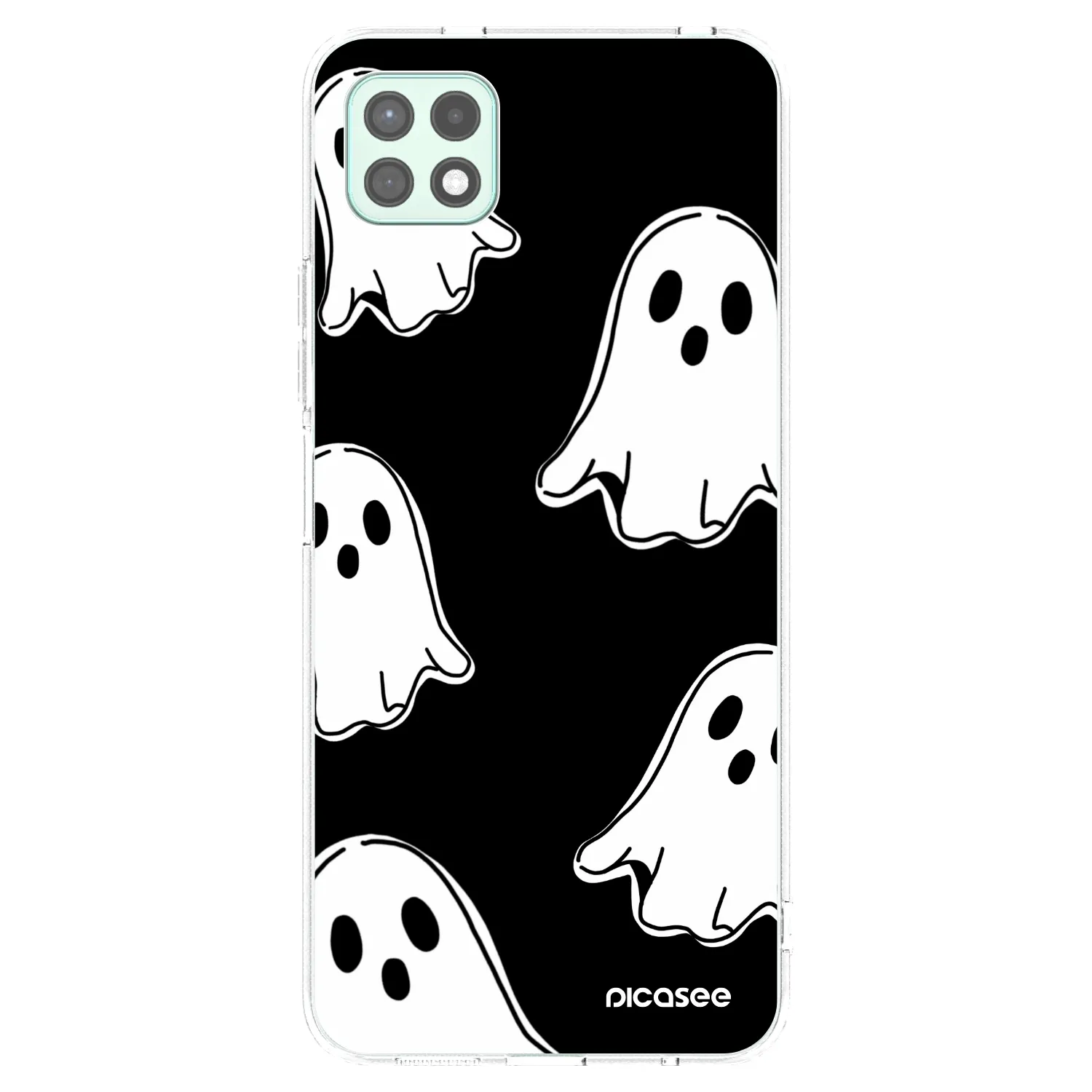 Picasee Samsung Galaxy A22 A226B 5G Hülle - Transparentes Silikon - Black ghosts
