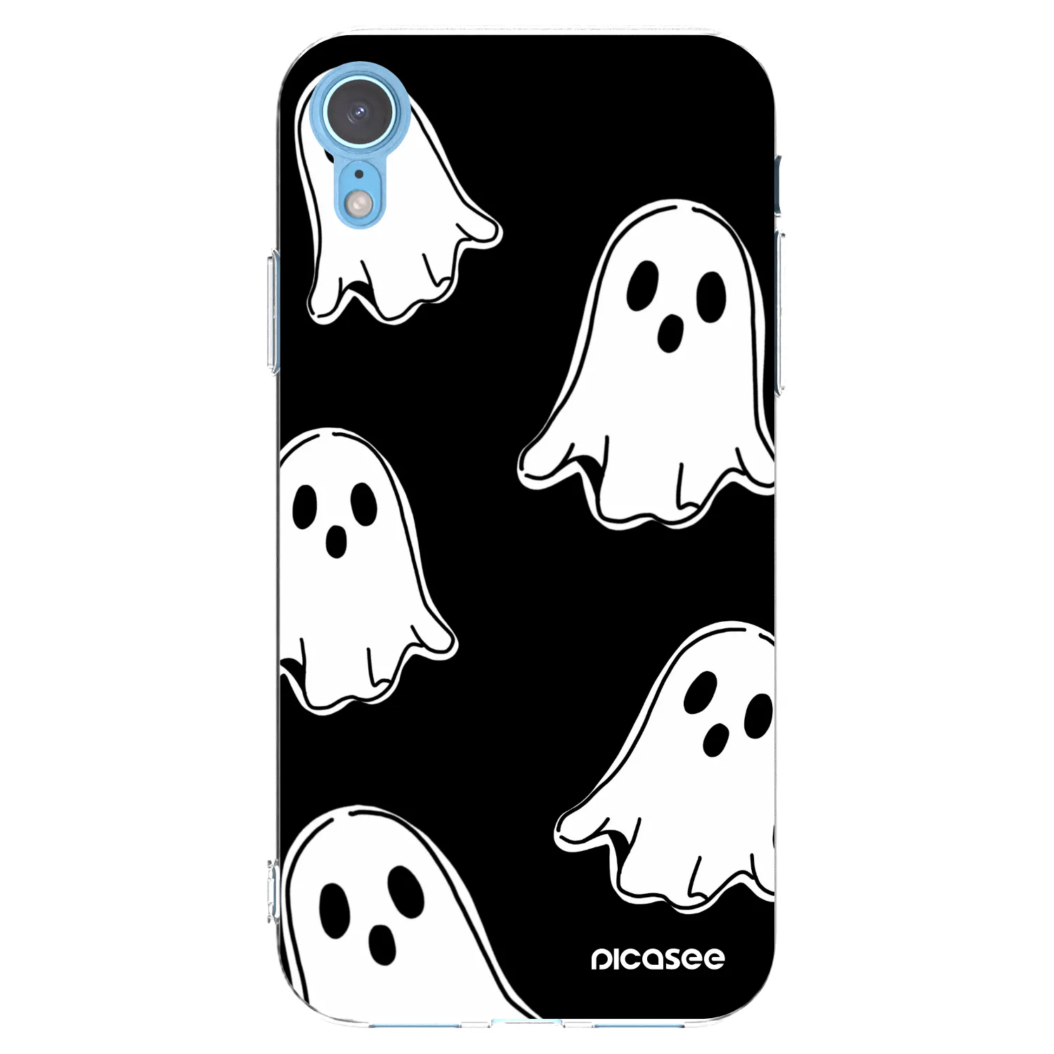 Picasee Apple iPhone XR Hülle - Transparentes Silikon - Black ghosts