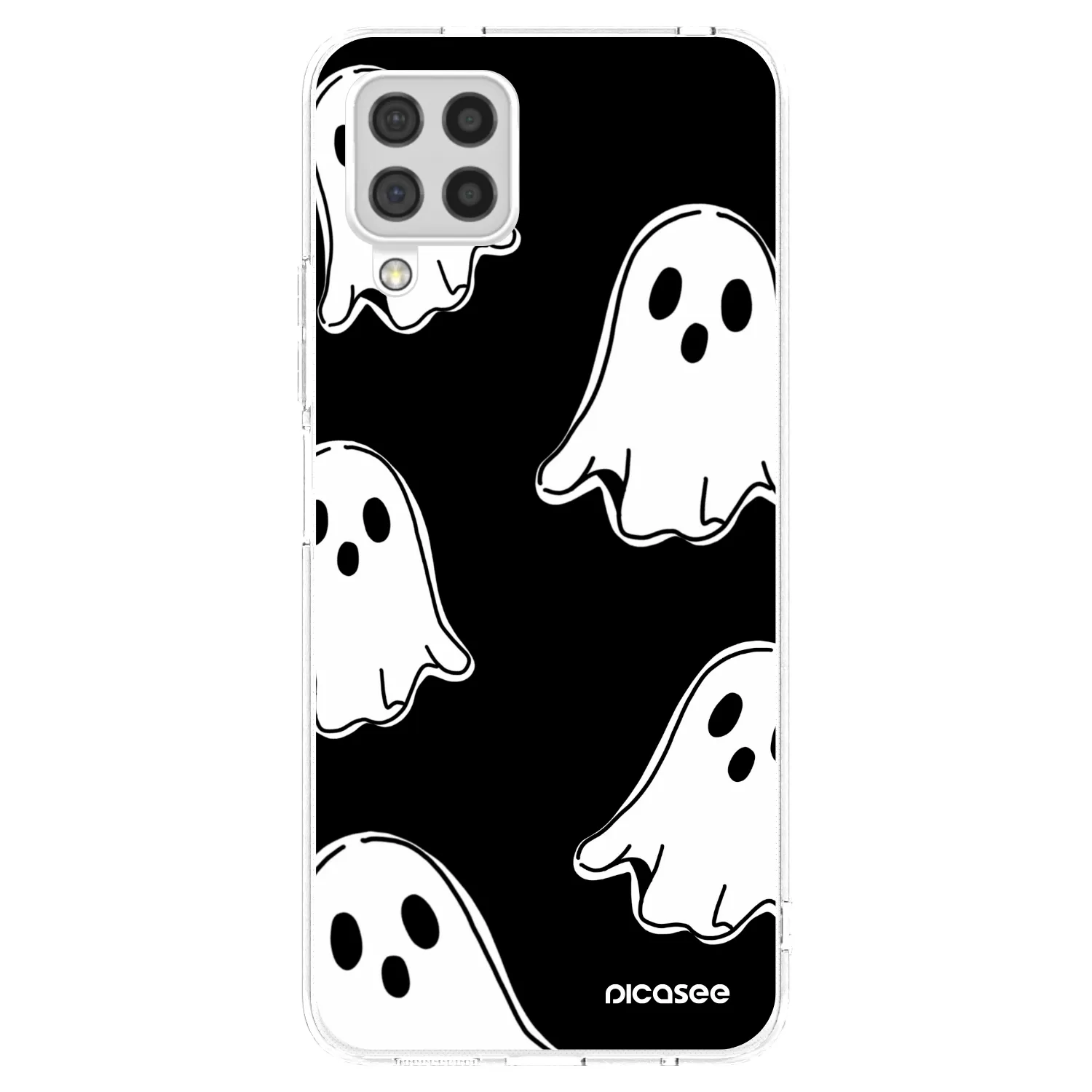 Picasee Samsung Galaxy A22 A225F 4G Hülle - Transparentes Silikon - Black ghosts
