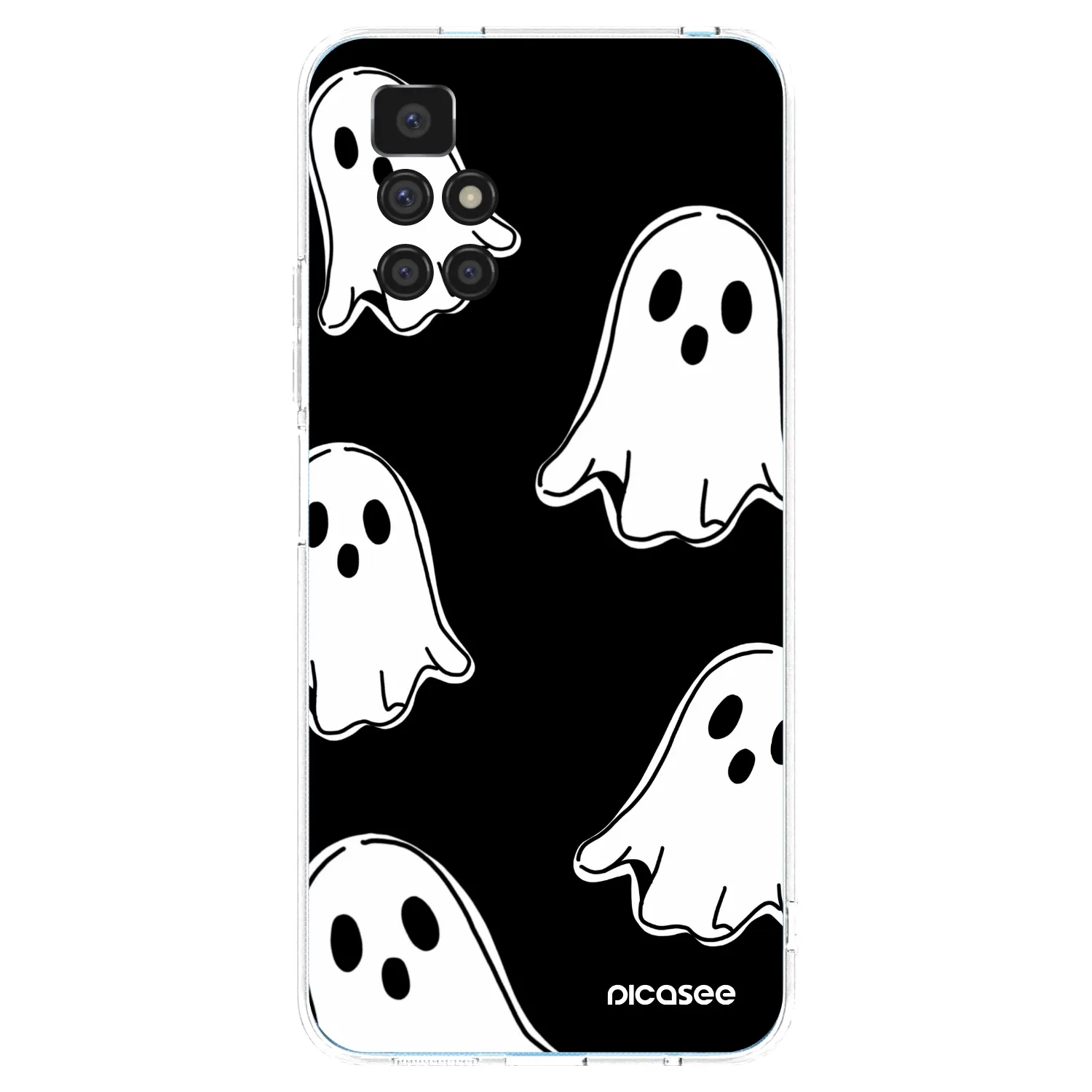 Picasee Xiaomi Redmi 10 Hülle - Transparentes Silikon - Black ghosts