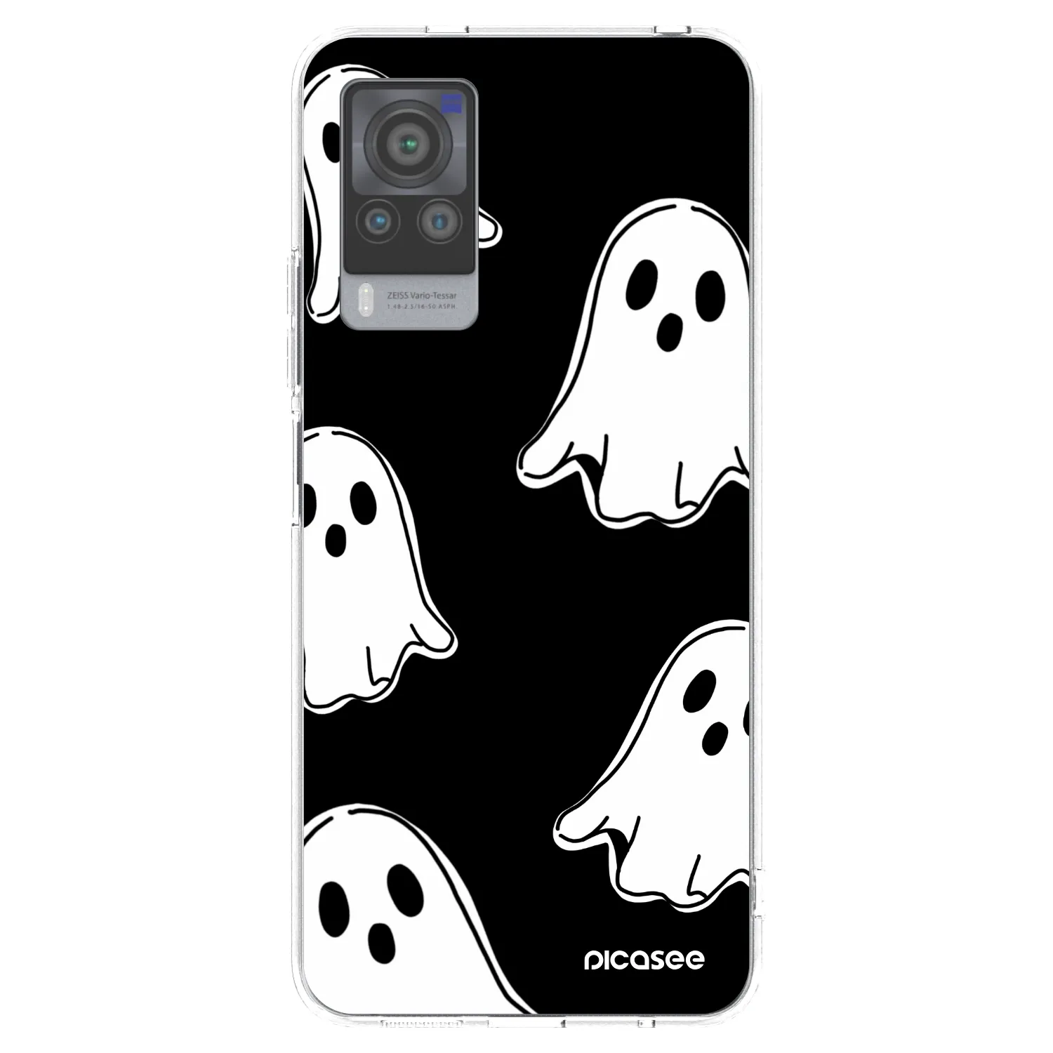 Picasee Vivo X60 Pro 5G Hülle - Transparentes Silikon - Black ghosts