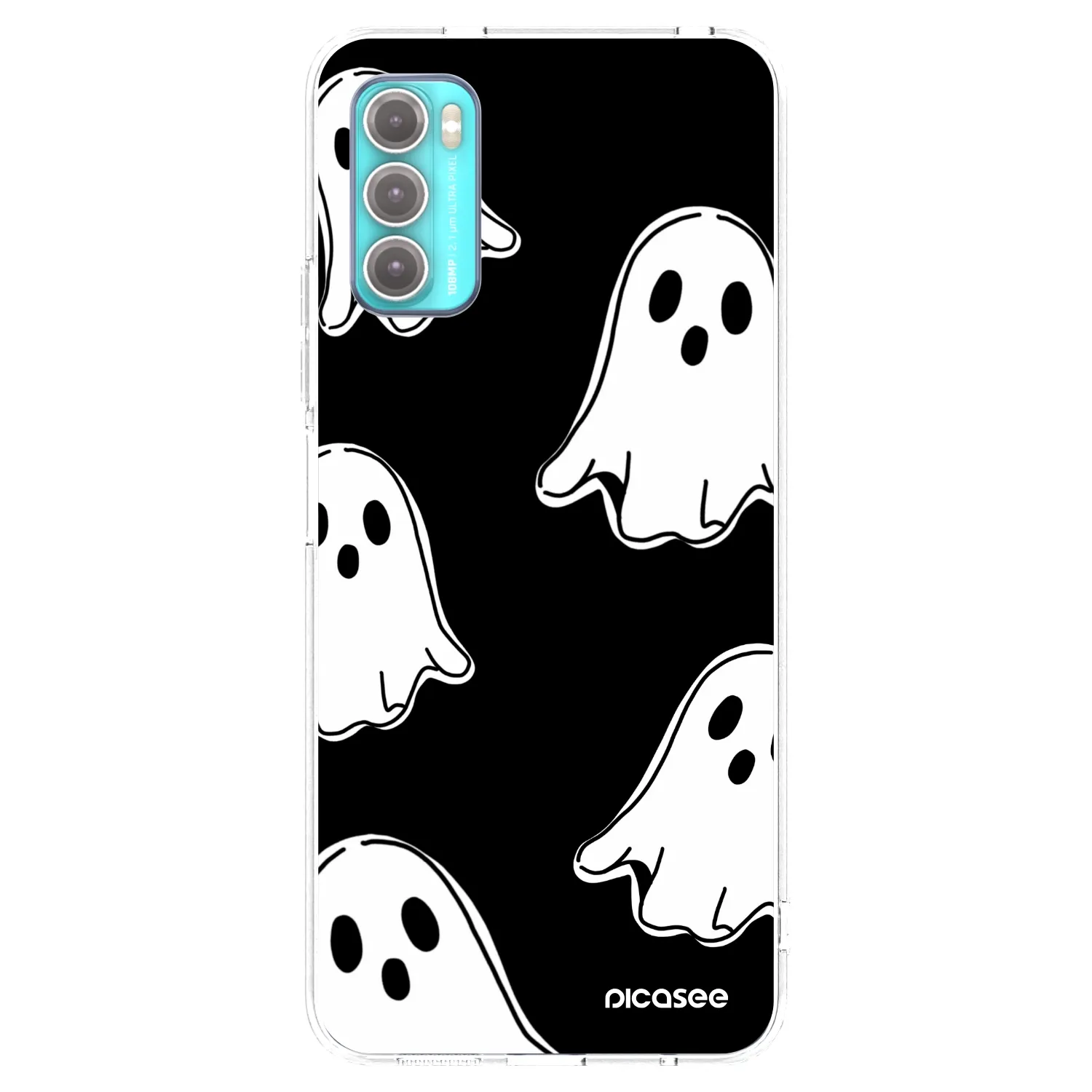 Picasee Motorola Moto G60 Hülle - Transparentes Silikon - Black ghosts
