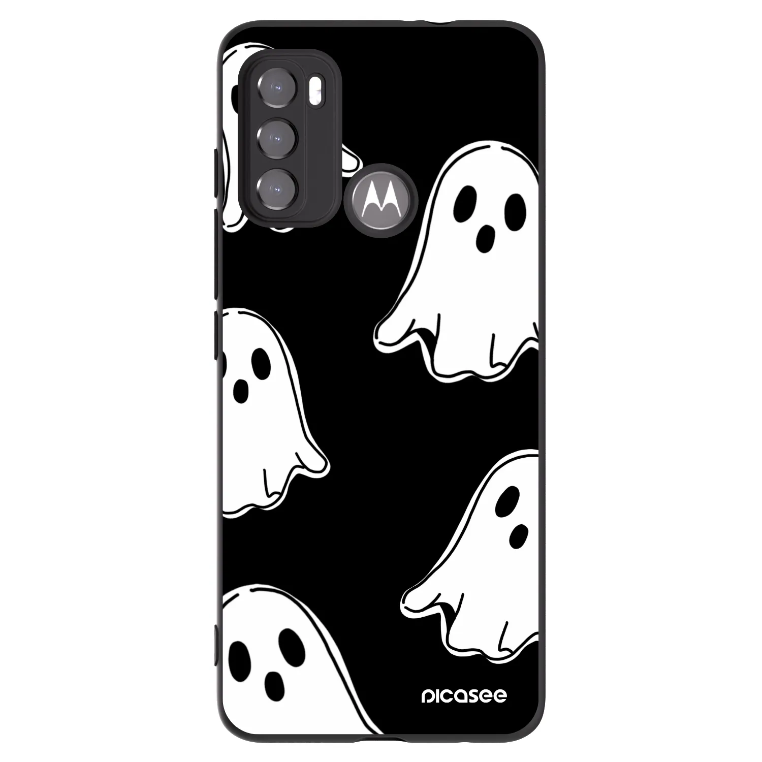 Picasee Motorola Moto G60 Hülle - Schwarzes Silikon - Black ghosts