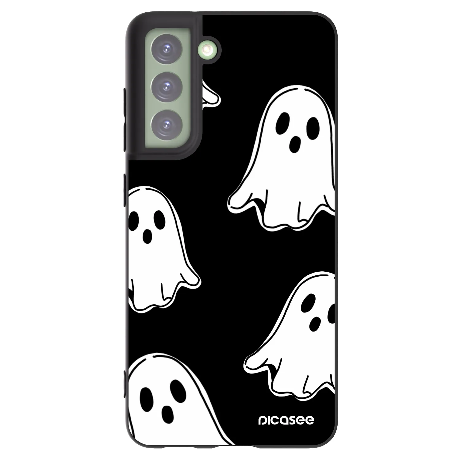 Picasee Samsung Galaxy S21 FE 5G Hülle - Schwarzes Silikon - Black ghosts