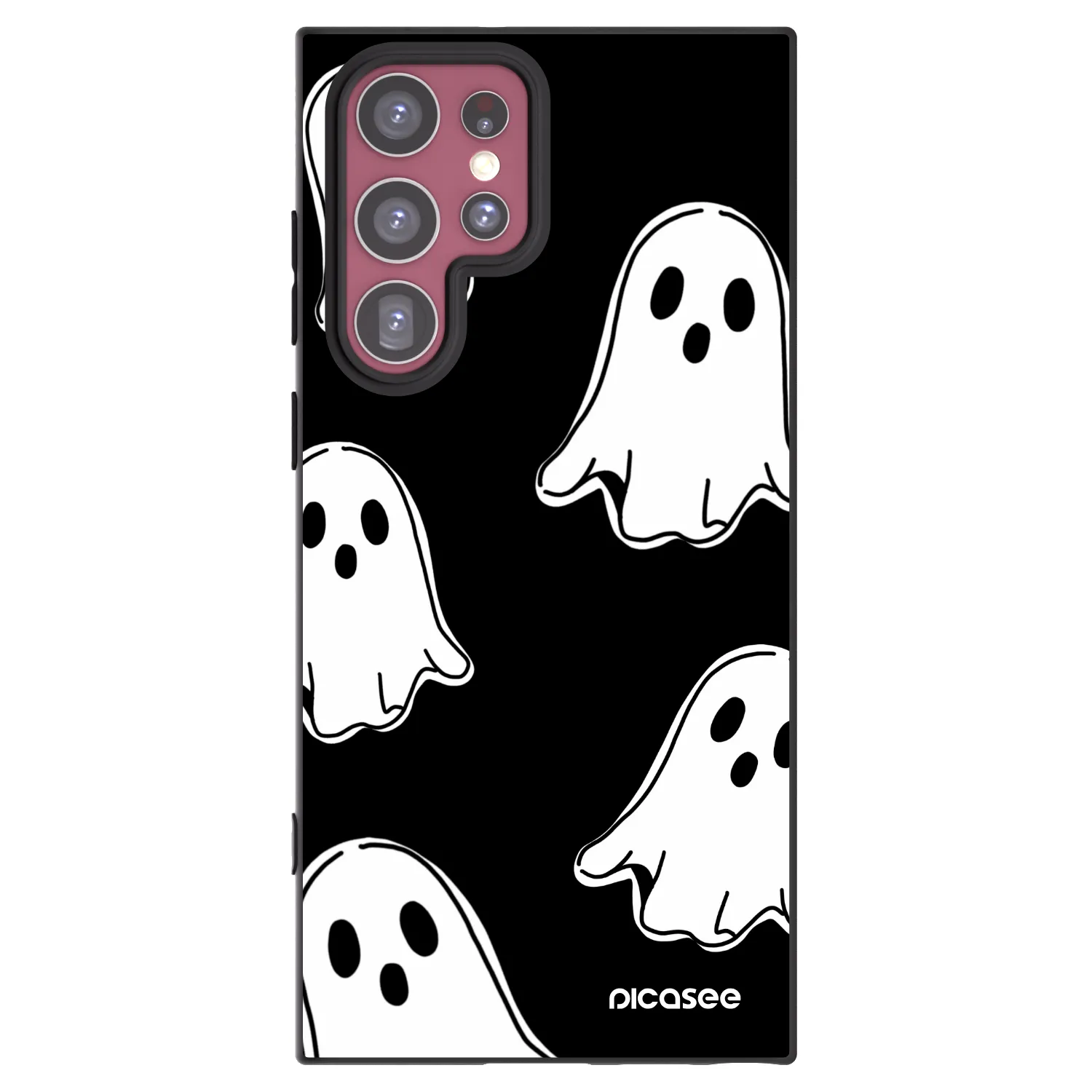 Picasee Samsung Galaxy S22 Ultra 5G Hülle - Schwarzes Silikon - Black ghosts