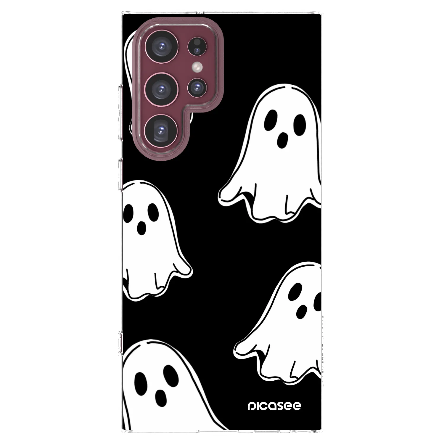 Picasee Samsung Galaxy S22 Ultra 5G Hülle - Transparentes Silikon - Black ghosts