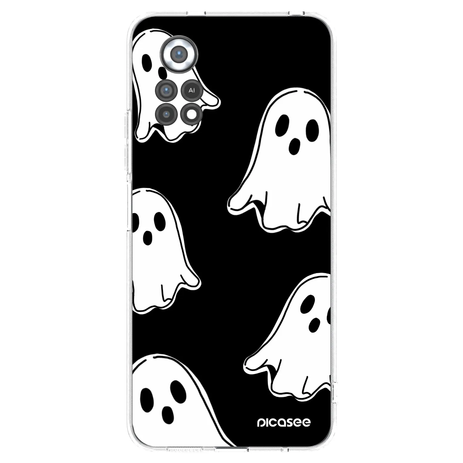 Picasee Xiaomi Poco X4 Pro 5G Hülle - Transparentes Silikon - Black ghosts