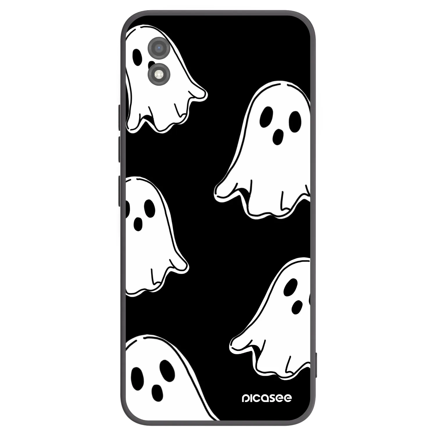 Picasee Realme C11 (2021) Hülle - Schwarzes Silikon - Black ghosts
