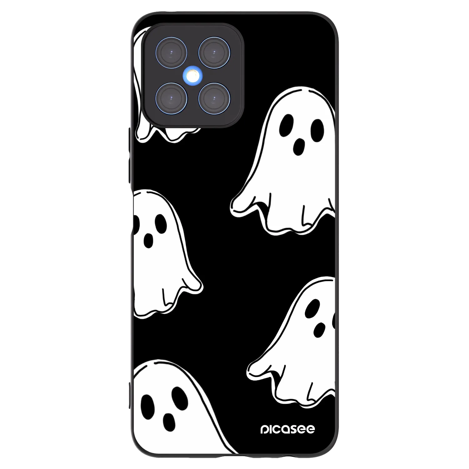 Picasee Honor X8 4G Hülle - Schwarzes Silikon - Black ghosts