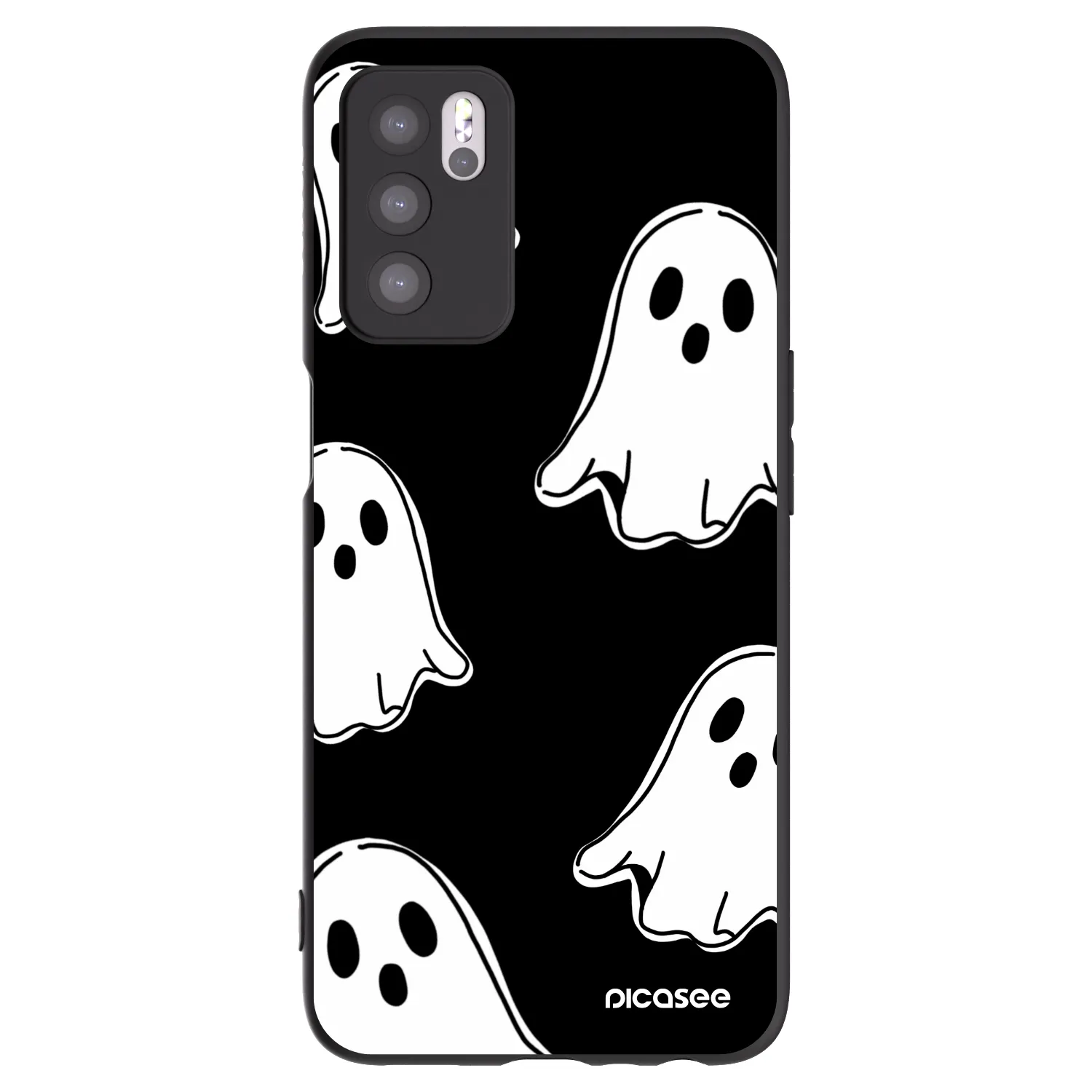 Picasee OPPO A16s Hülle - Schwarzes Silikon - Black ghosts