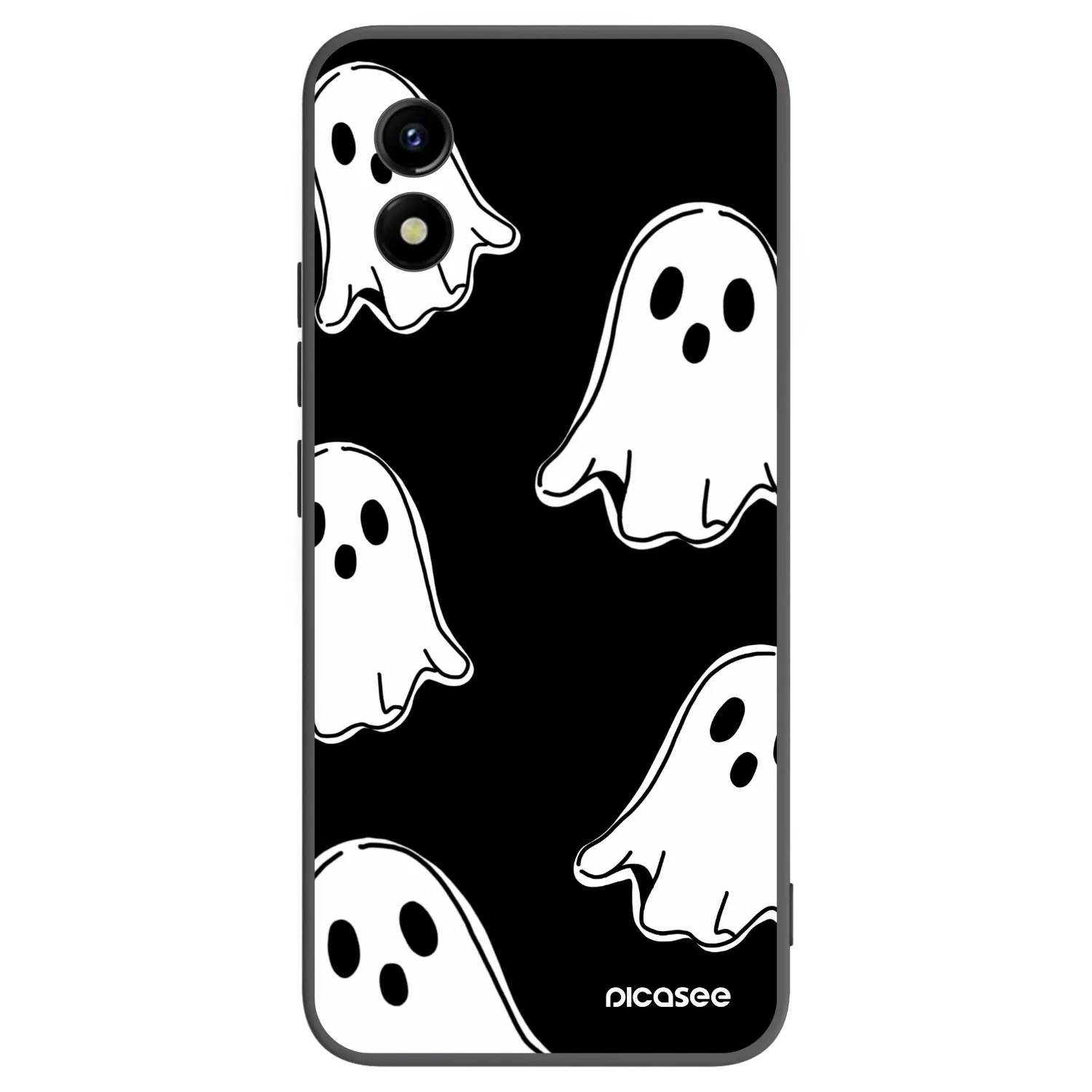 Picasee Vivo Y01 Hülle - Schwarzes Silikon - Black ghosts