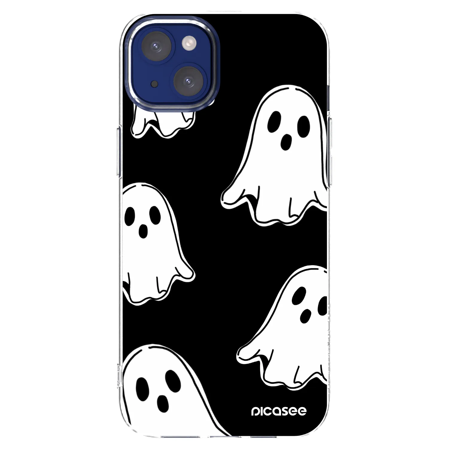 Picasee Apple iPhone 14 Plus Hülle - Transparentes Silikon - Black ghosts