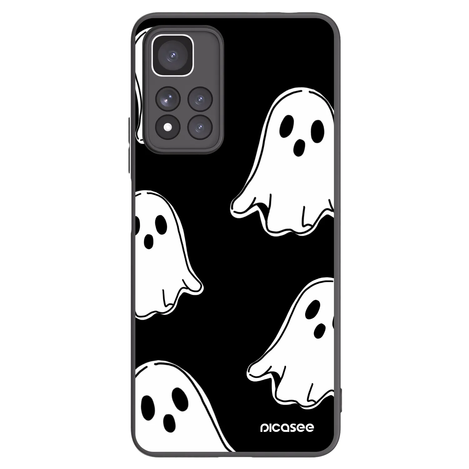 Picasee Xiaomi Redmi Note 11 Pro+ 5G Hülle - Schwarzes Silikon - Black ghosts