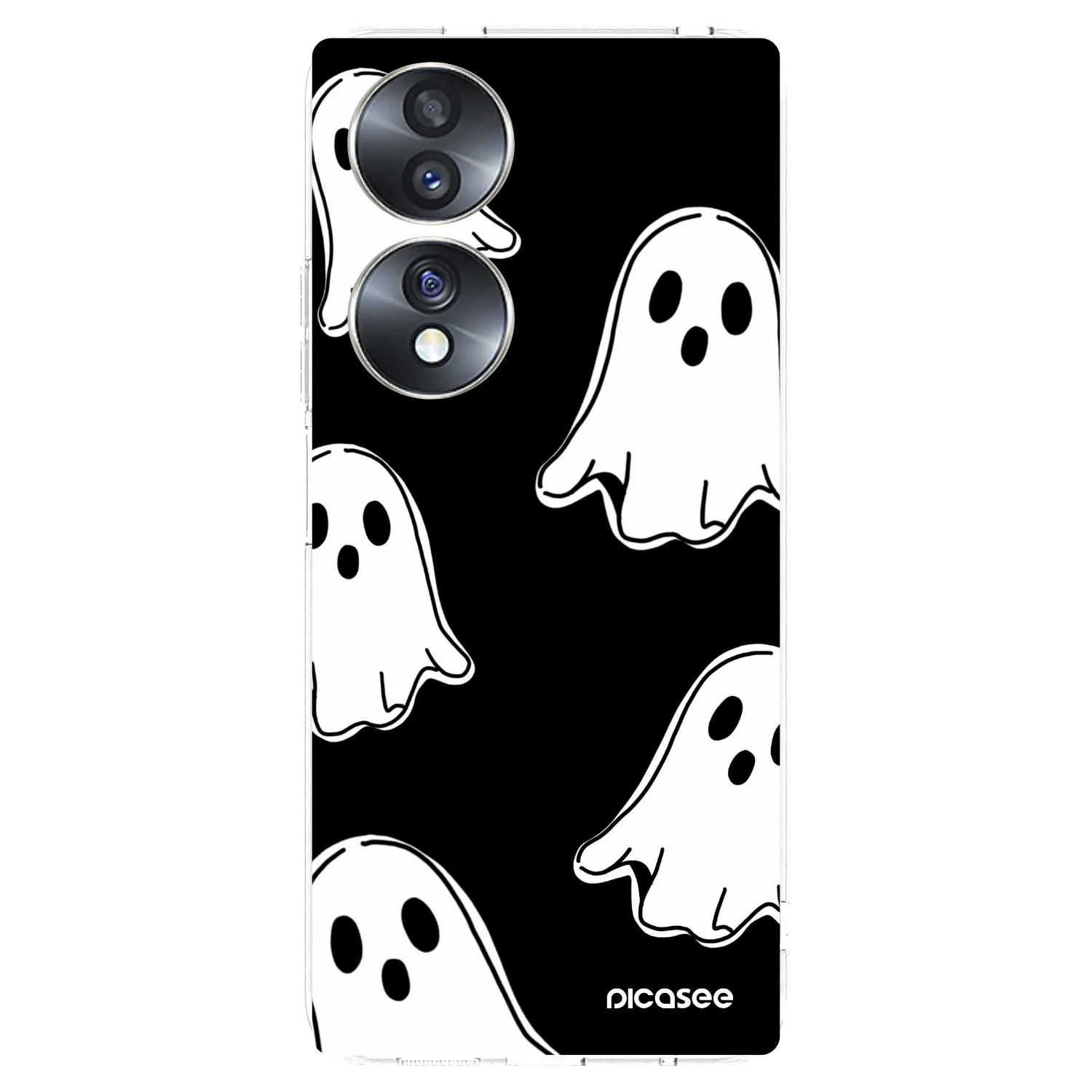 Picasee Honor 70 Hülle - Transparentes Silikon - Black ghosts
