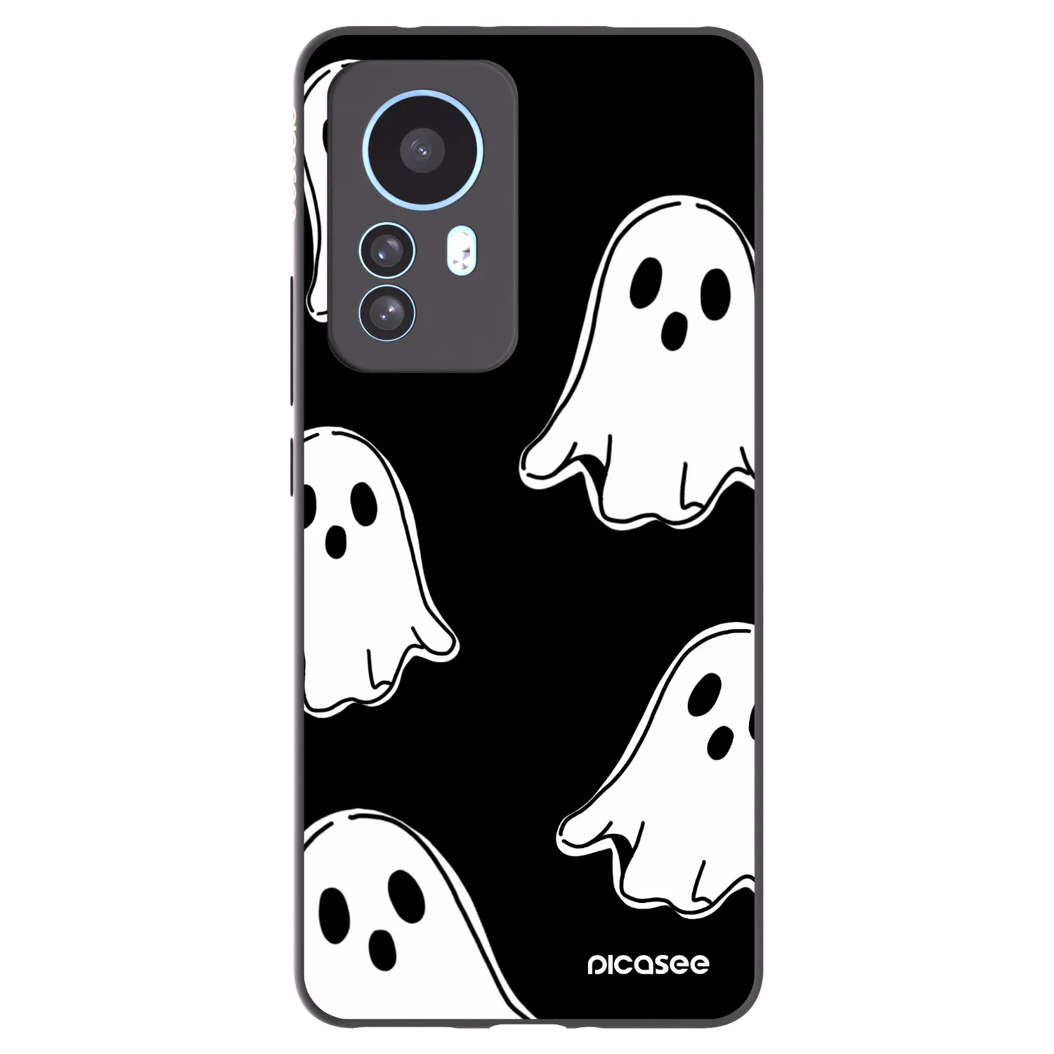 Picasee Xiaomi 12T Pro Hülle - Schwarzes Silikon - Black ghosts
