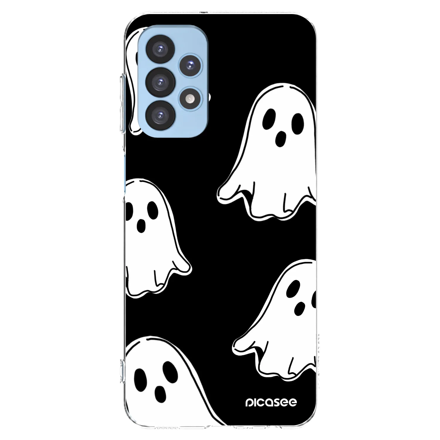 Picasee Samsung Galaxy A23 A235F 4G Hülle - Transparentes Silikon - Black ghosts