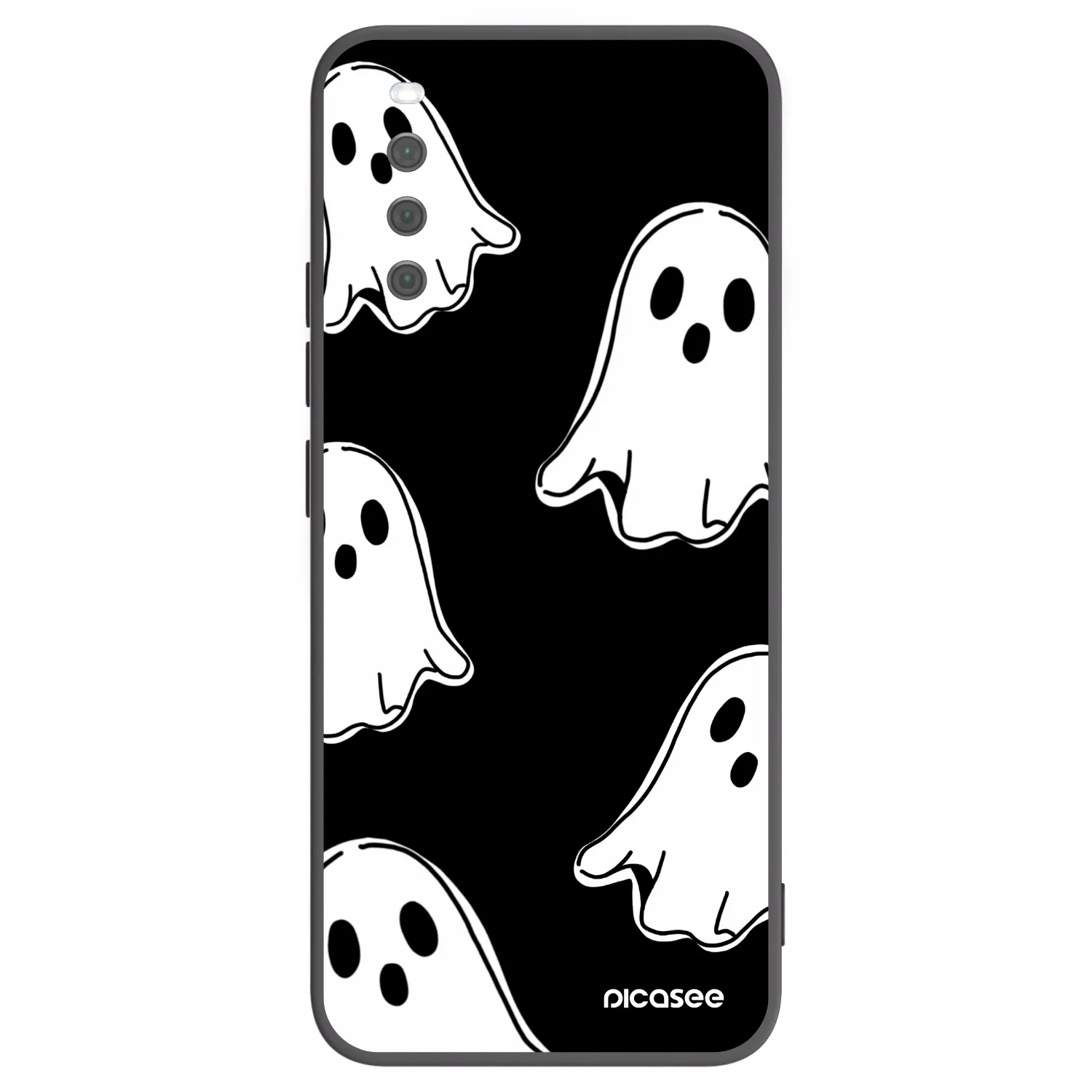 Picasee Sony Xperia 10 III Hülle - Schwarzes Silikon - Black ghosts