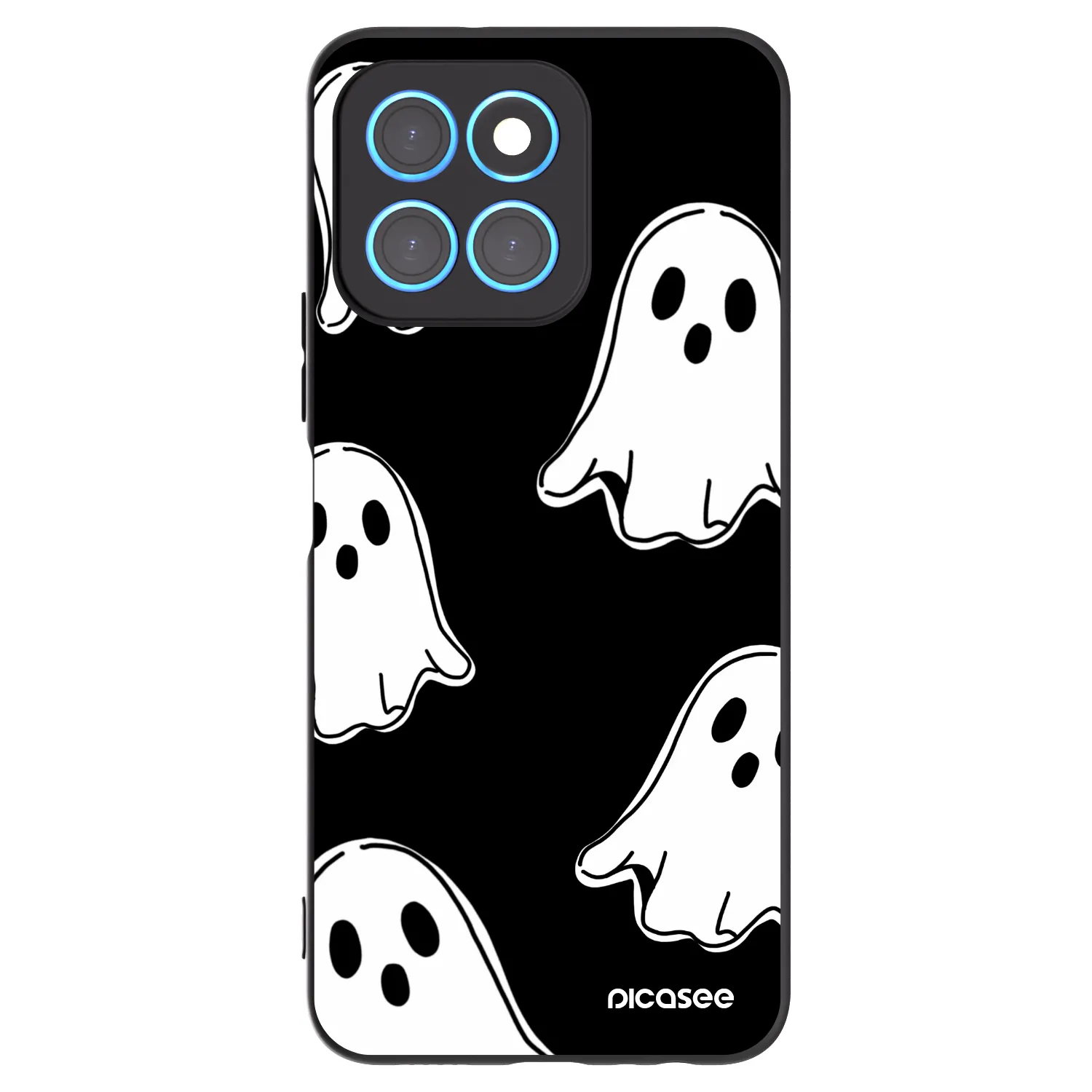 Picasee Honor X6 Hülle - Schwarzes Silikon - Black ghosts
