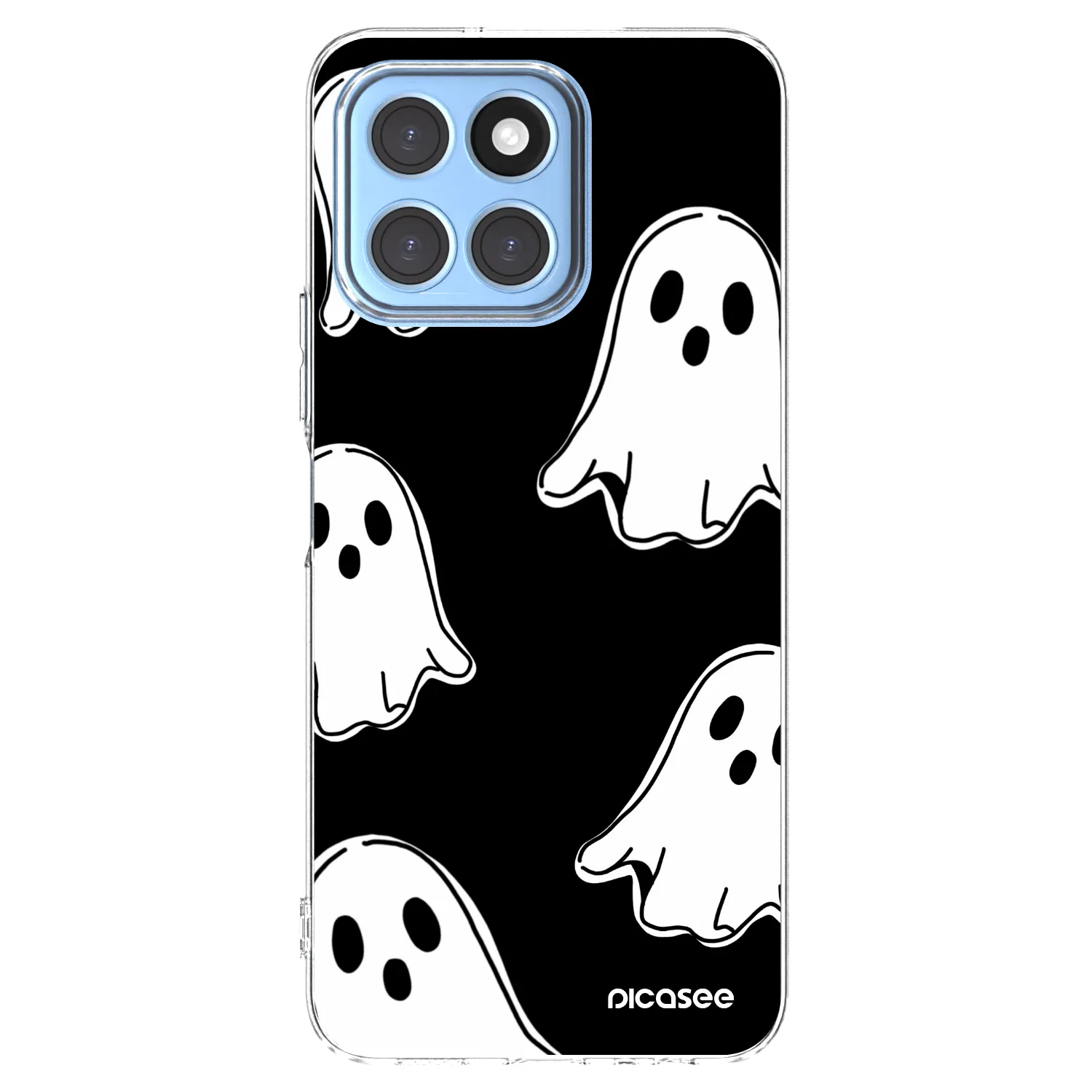 Picasee Honor X6 Hülle - Transparentes Silikon - Black ghosts