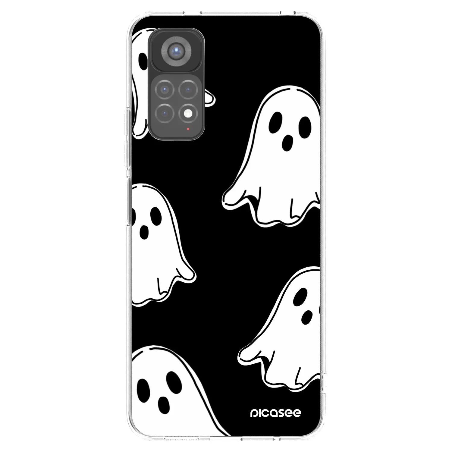 Picasee Xiaomi Redmi Note 11S 5G Hülle - Transparentes Silikon - Black ghosts