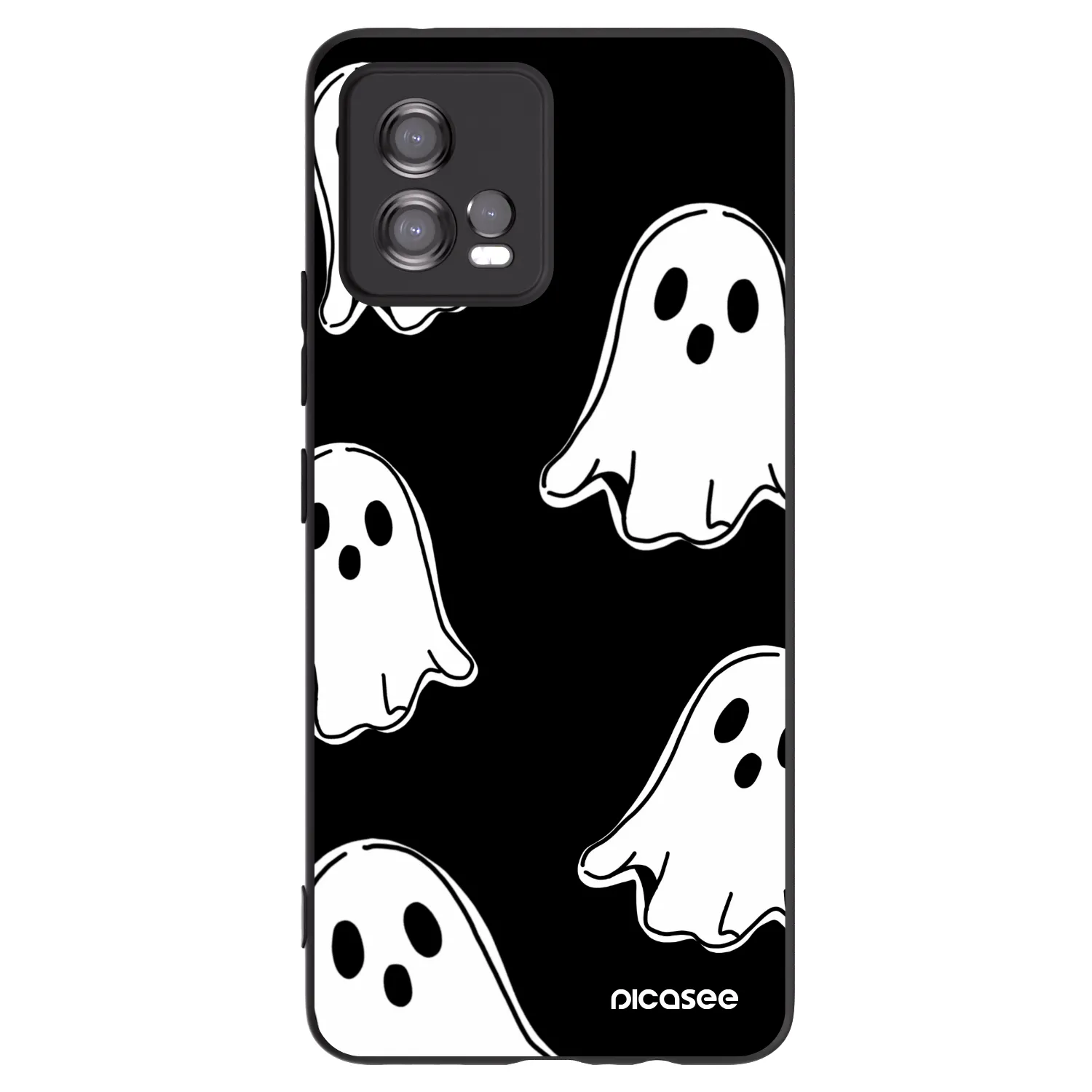 Picasee Motorola Moto G72 Hülle - Schwarzes Silikon - Black ghosts