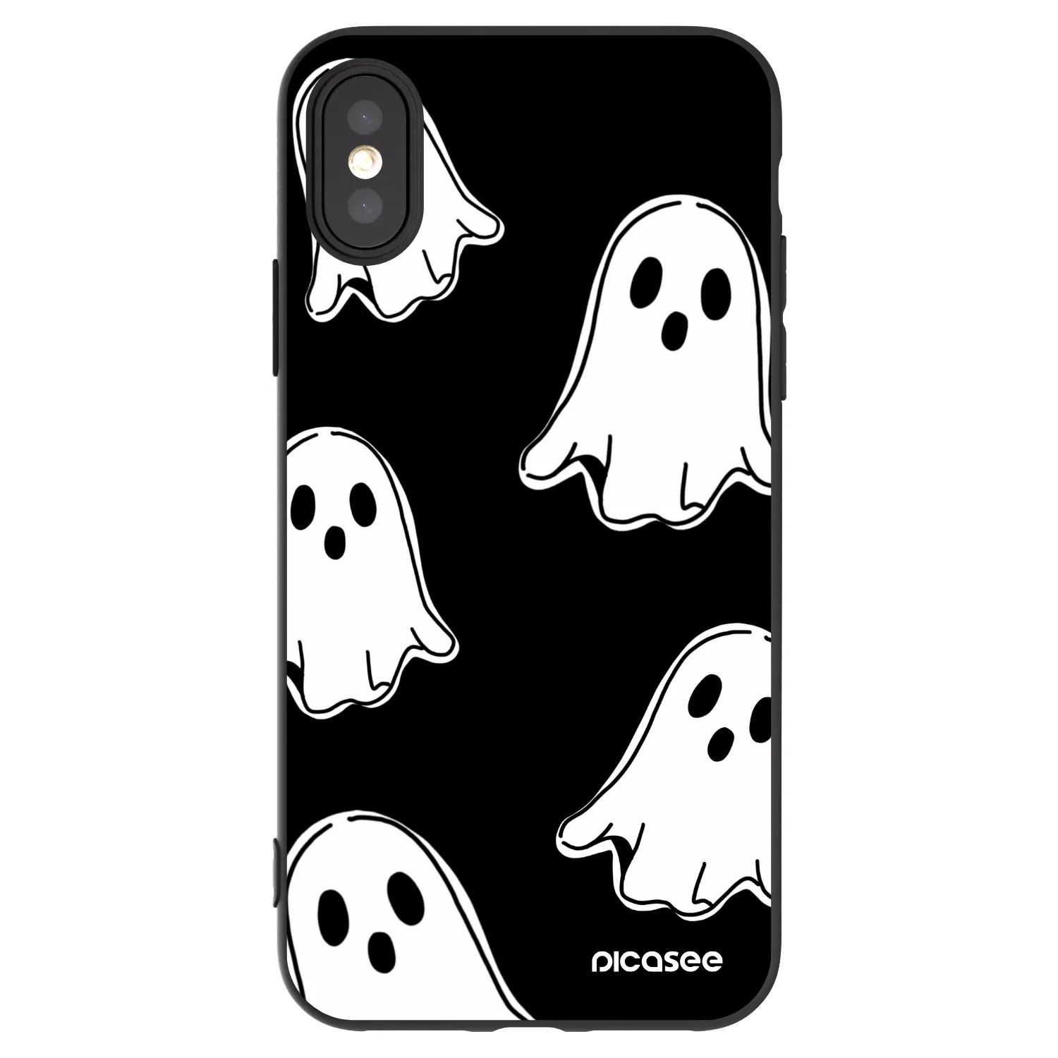 Picasee Apple iPhone X/XS Hülle - Schwarzes Silikon - Black ghosts