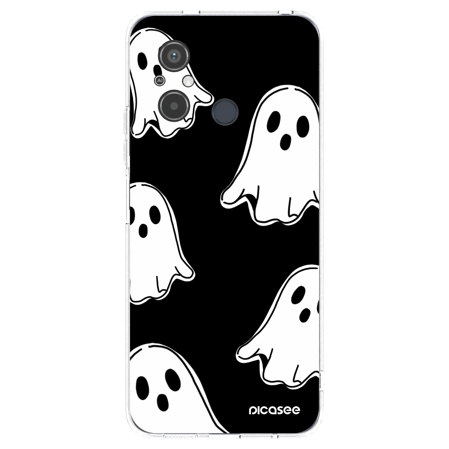 Picasee Xiaomi Redmi 12C Hülle - Transparentes Silikon - Black ghosts