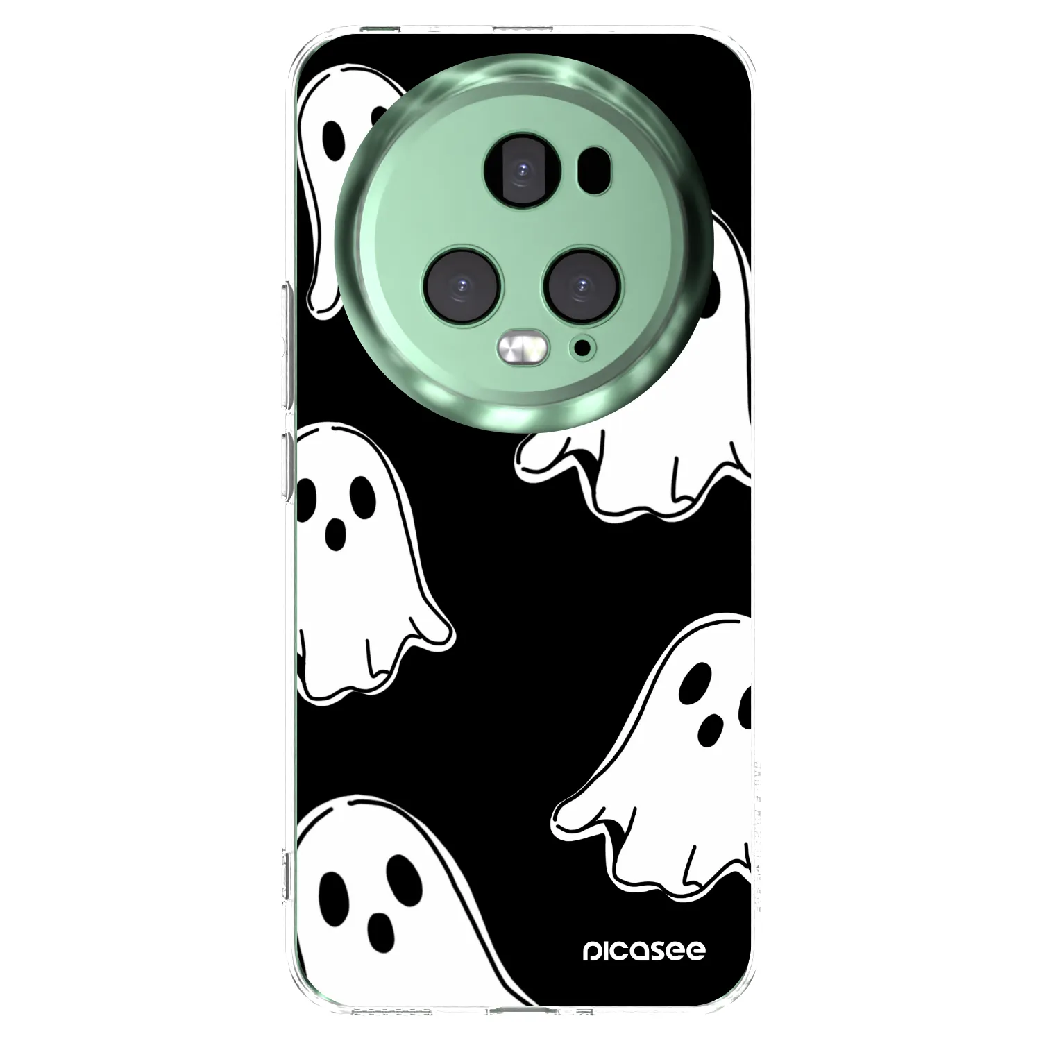 Picasee Honor Magic5 Pro Hülle - Transparentes Silikon - Black ghosts