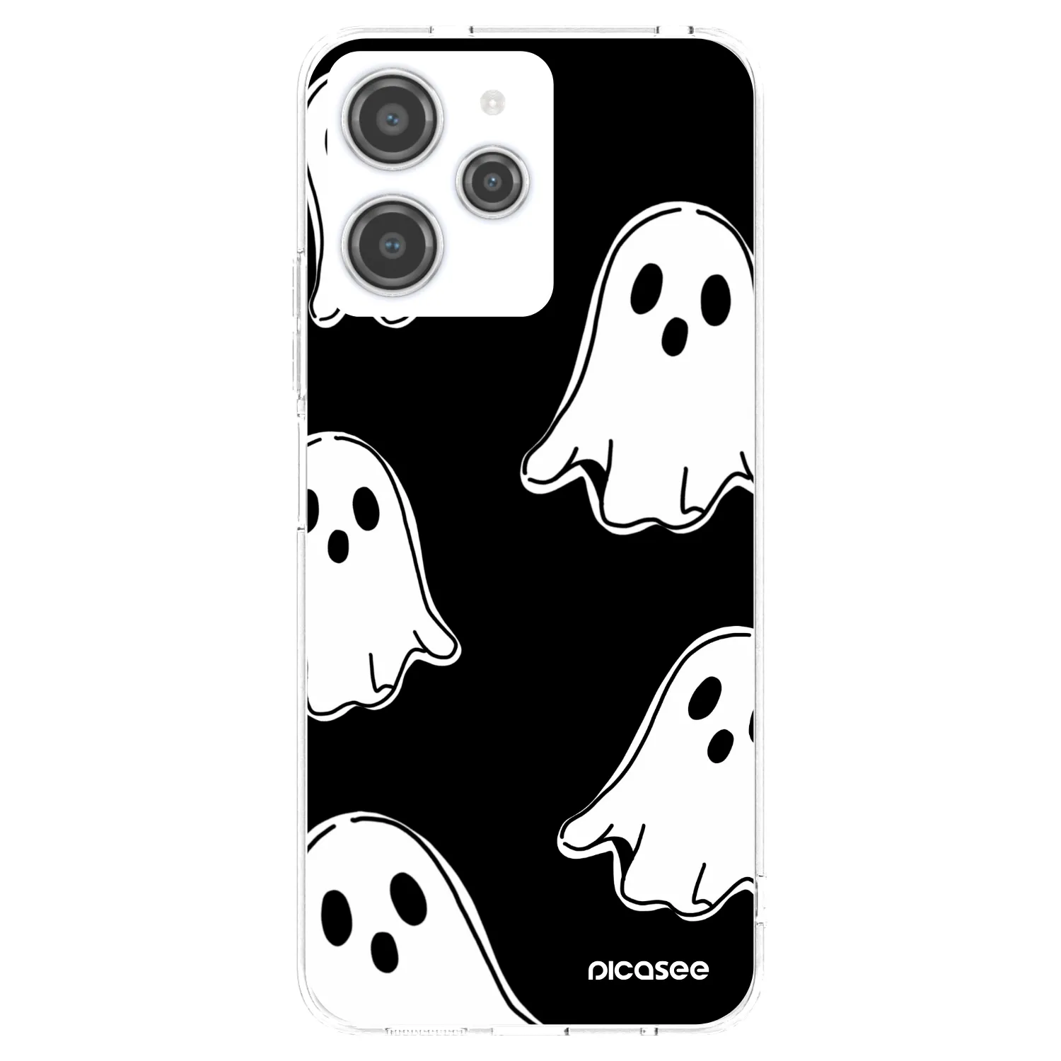 Picasee Xiaomi Redmi 12 4G Hülle - Transparentes Silikon - Black ghosts