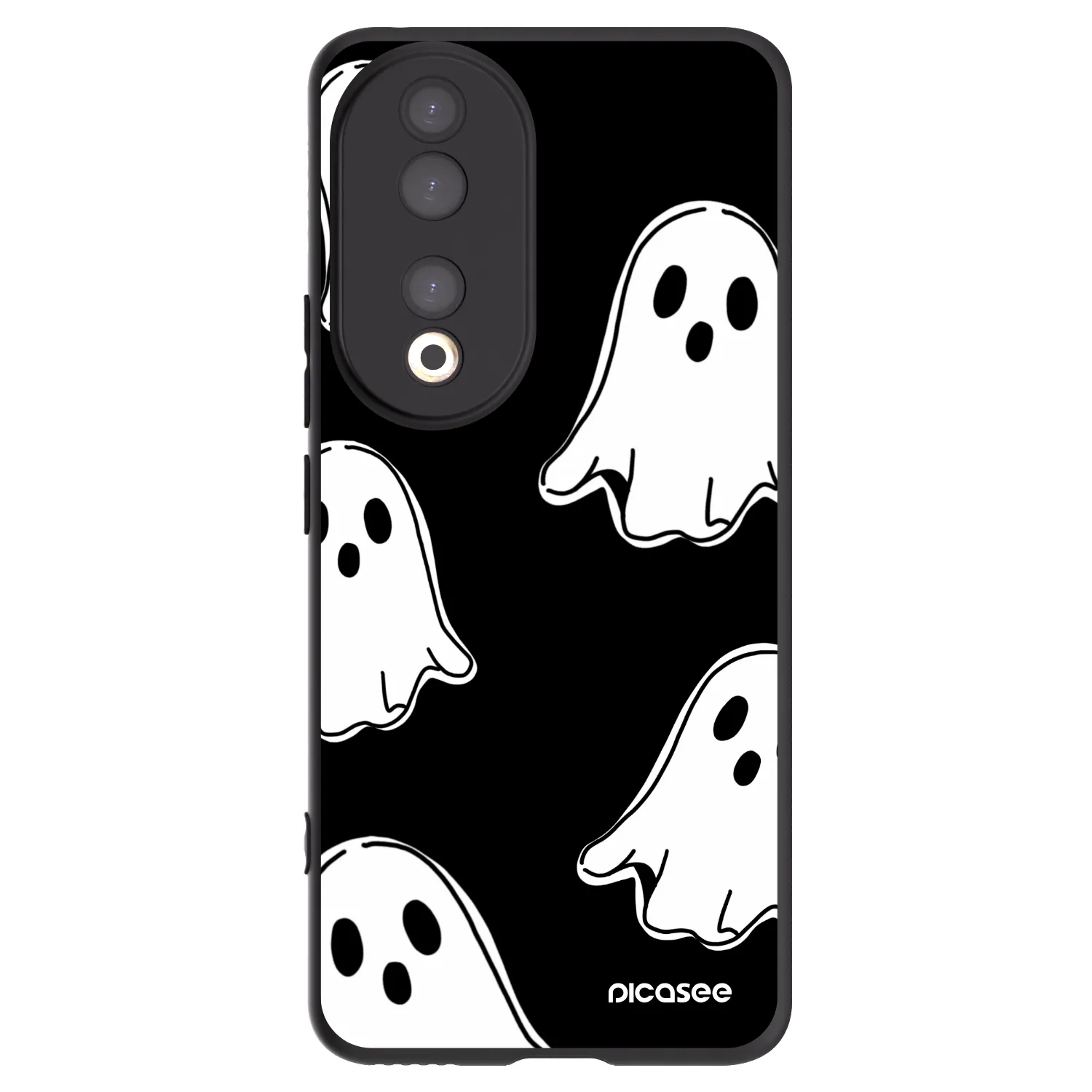 Picasee Honor 90 5G Hülle - Schwarzes Silikon - Black ghosts