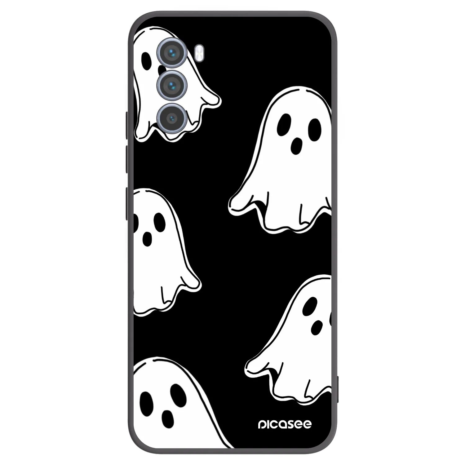 Picasee Motorola Moto G62 Hülle - Schwarzes Silikon - Black ghosts