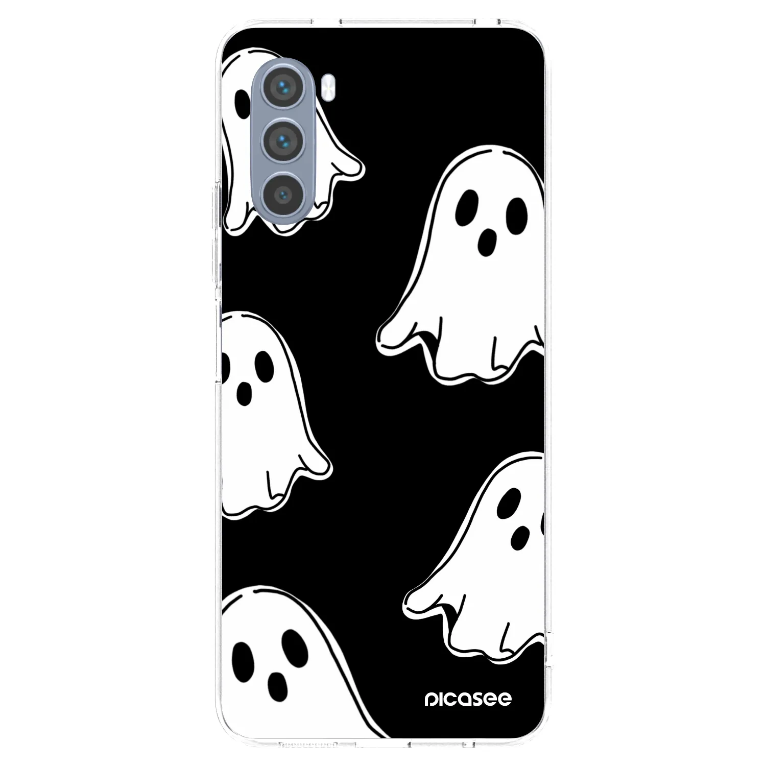 Picasee Motorola Moto G62 Hülle - Transparentes Silikon - Black ghosts