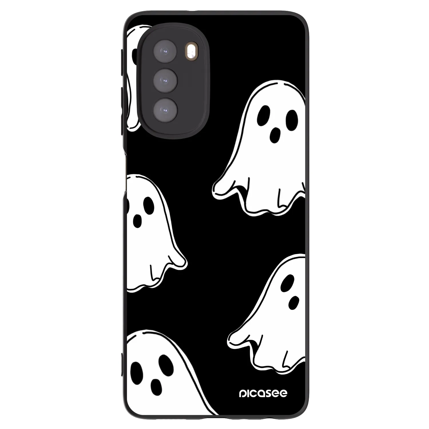 Picasee Motorola Moto G51 Hülle - Schwarzes Silikon - Black ghosts