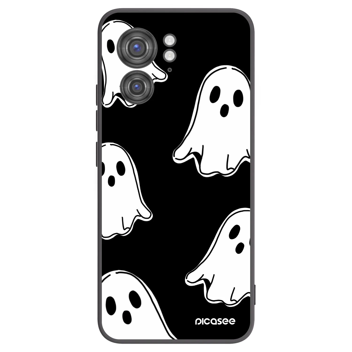 Picasee Motorola Edge 40 Hülle - Schwarzes Silikon - Black ghosts
