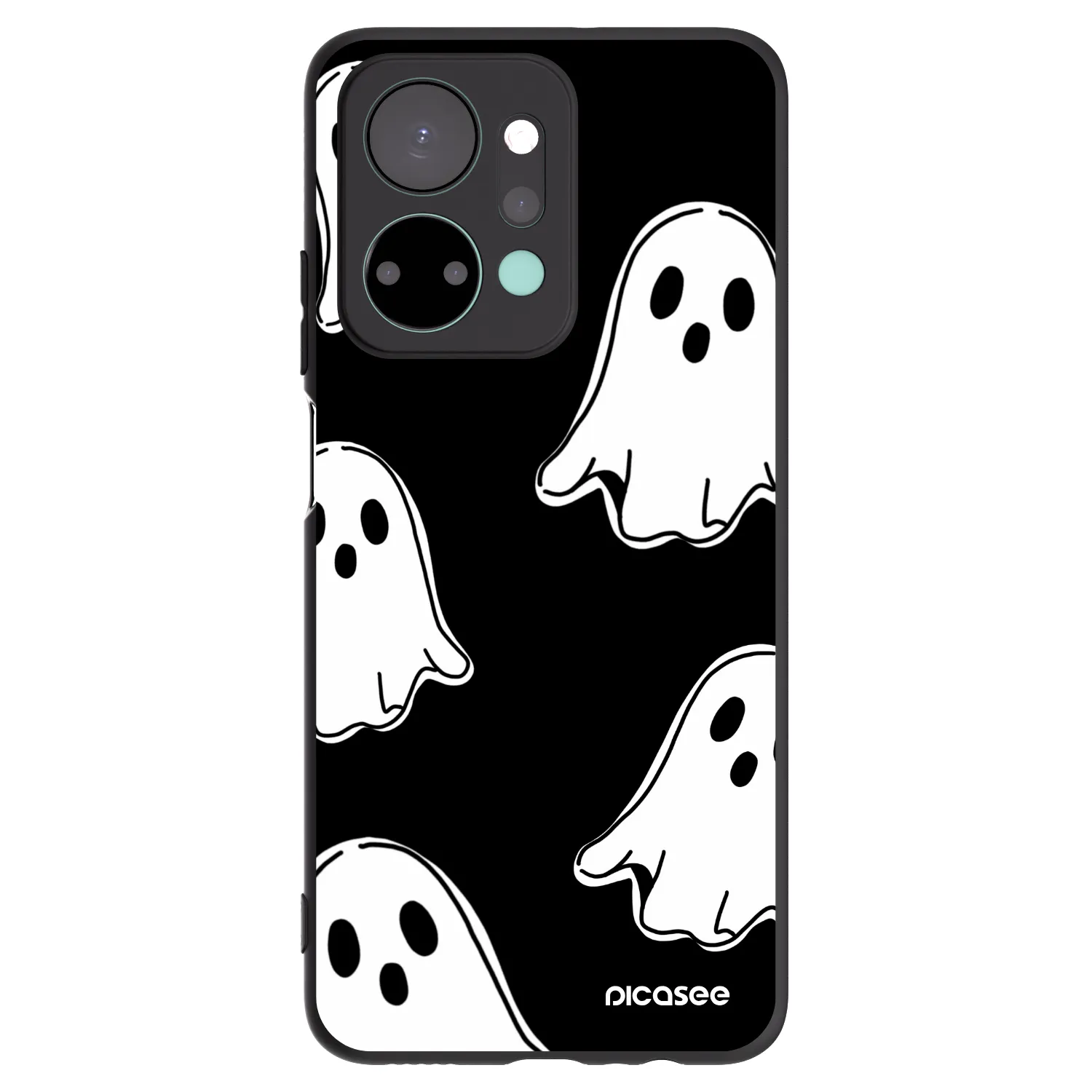 Picasee Honor X7a Hülle - Schwarzes Silikon - Black ghosts
