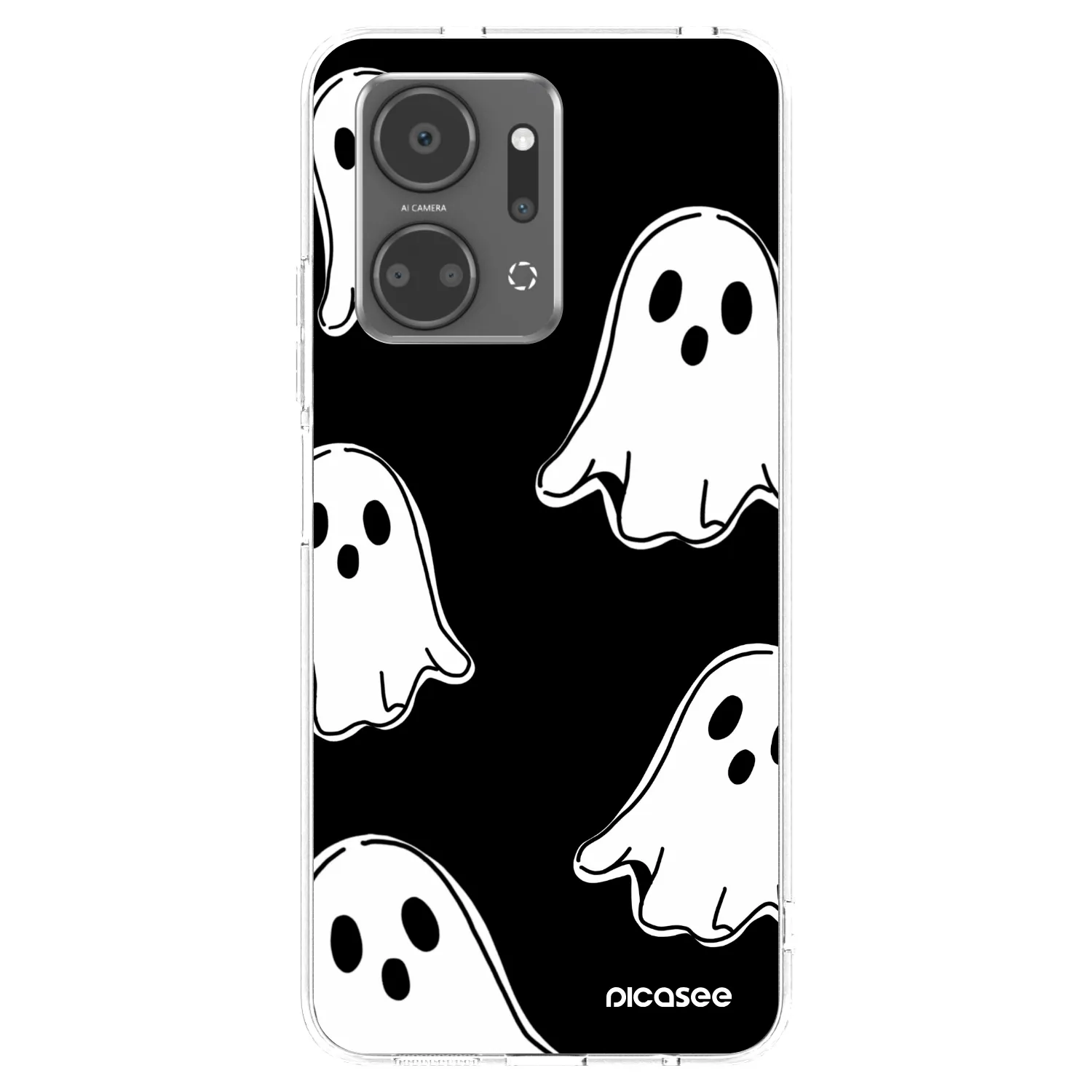 Picasee Honor X7a Hülle - Transparentes Silikon - Black ghosts