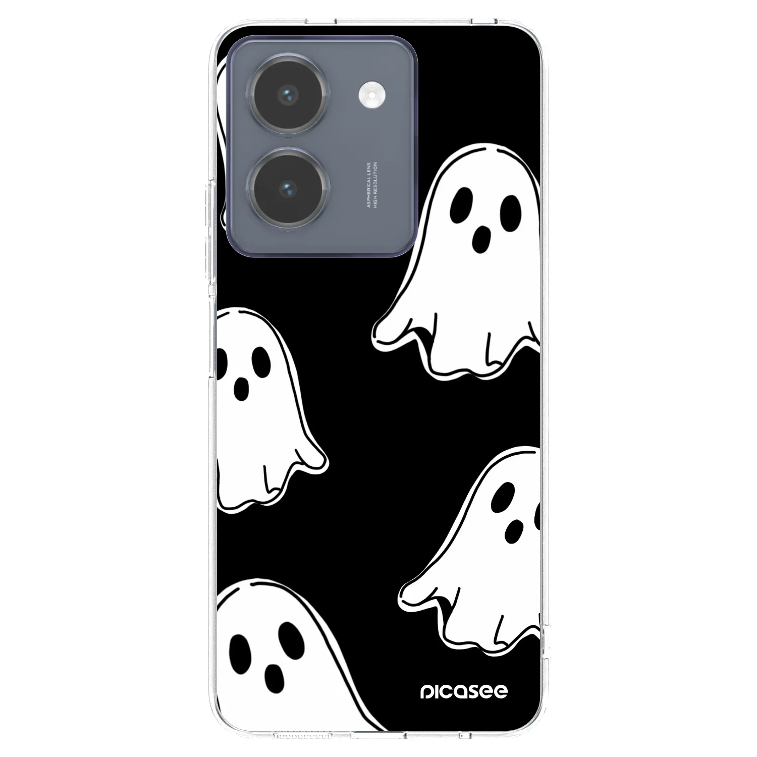 Picasee Vivo Y36 4G Hülle - Transparentes Silikon - Black ghosts