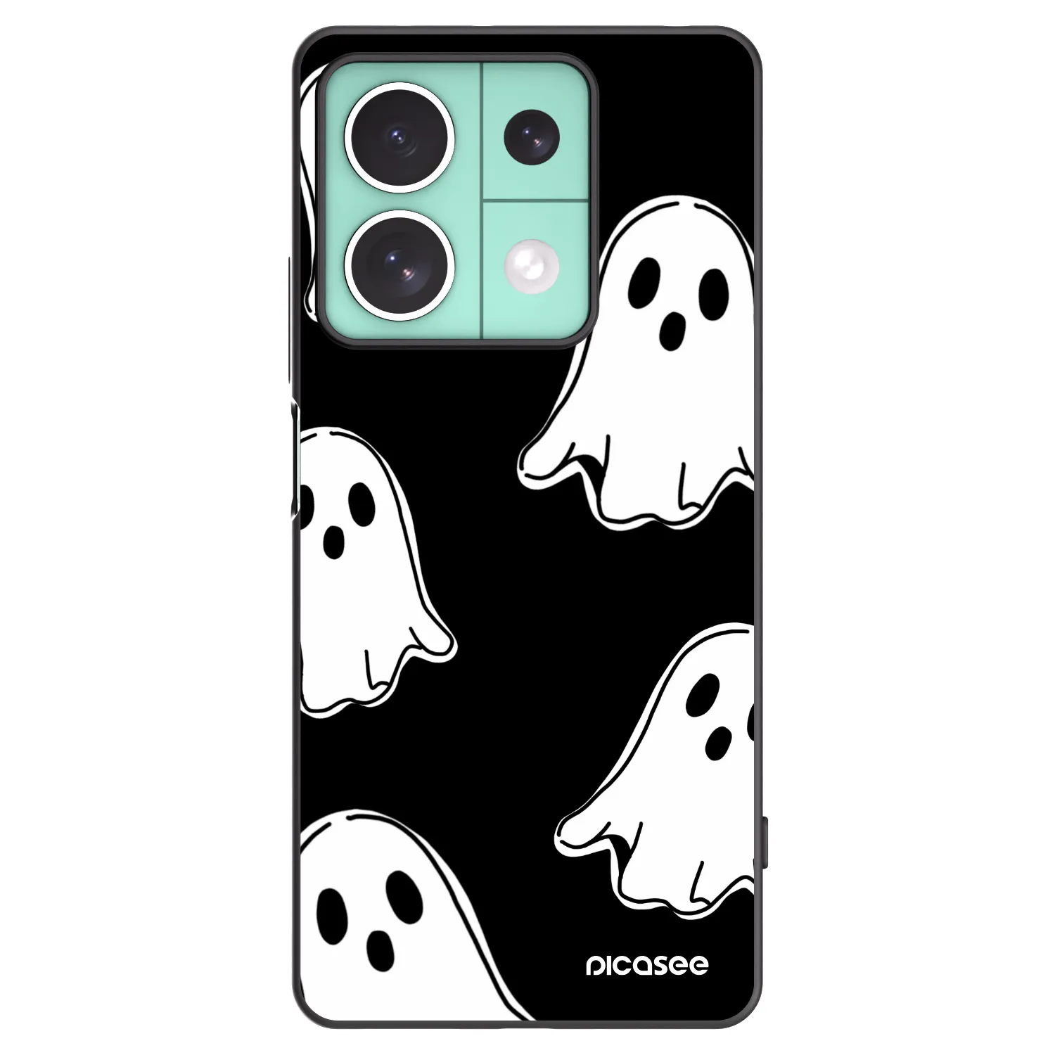 Picasee Xiaomi Redmi Note 13 5G Hülle - Schwarzes Silikon - Black ghosts